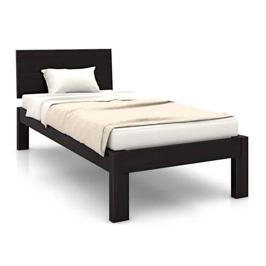 Boston Solid Wood Single Size Bed In Mahogany Finish
