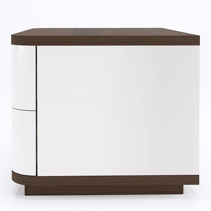 Baltoro Engineered Wood Bedside Table in White Finish