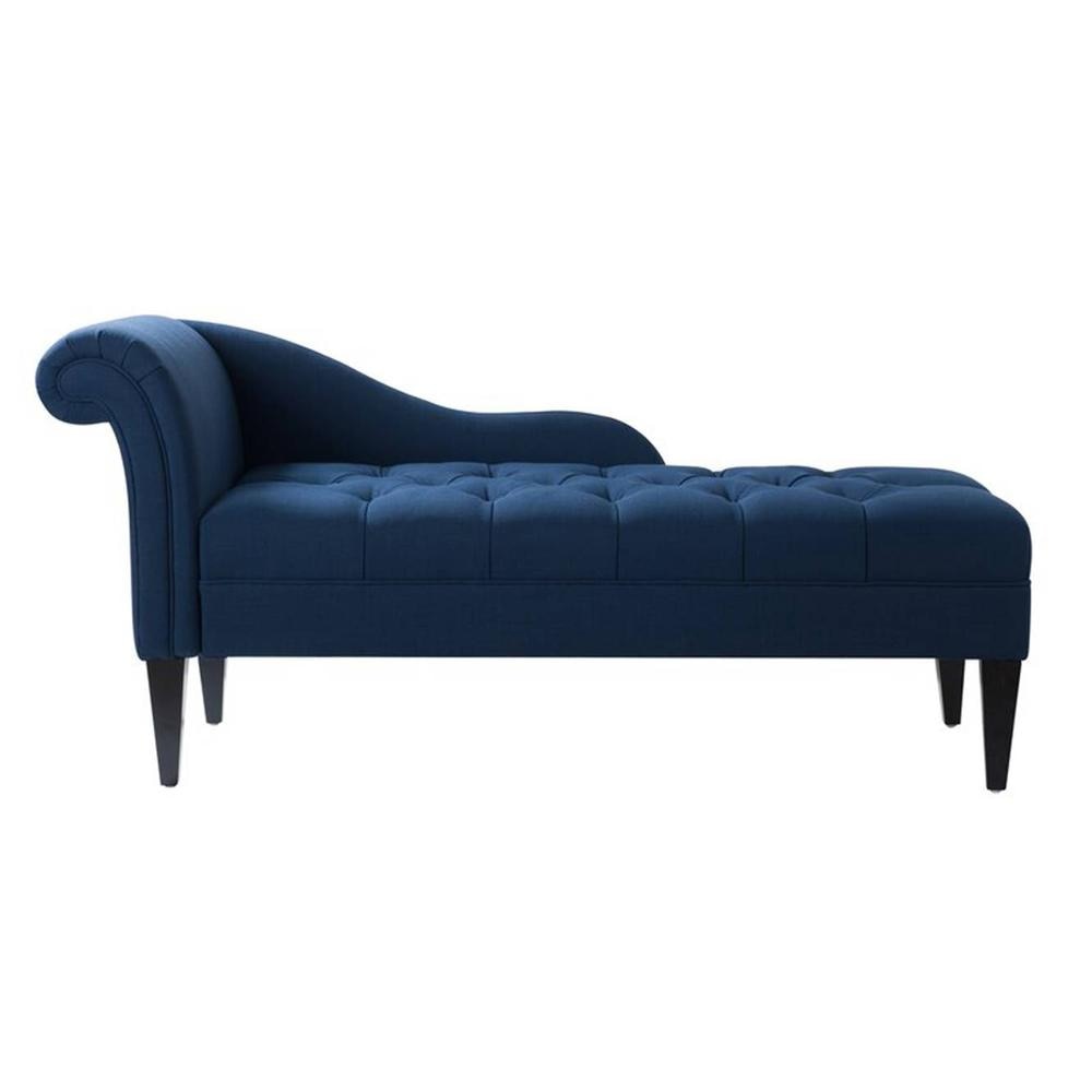 andres Fabric Chaise Launger in Navy Blue Colour