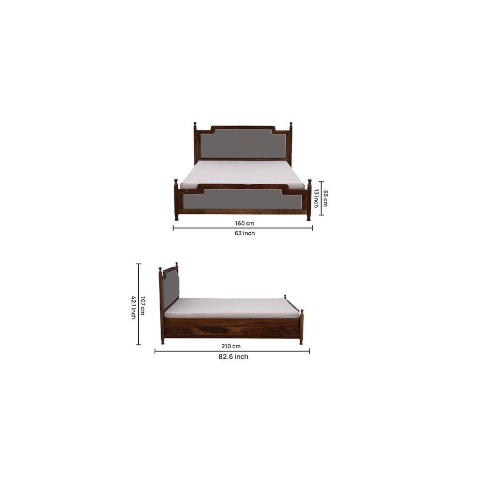 Domino Solid Wood Storage Bed In Turquoise Blue Colour