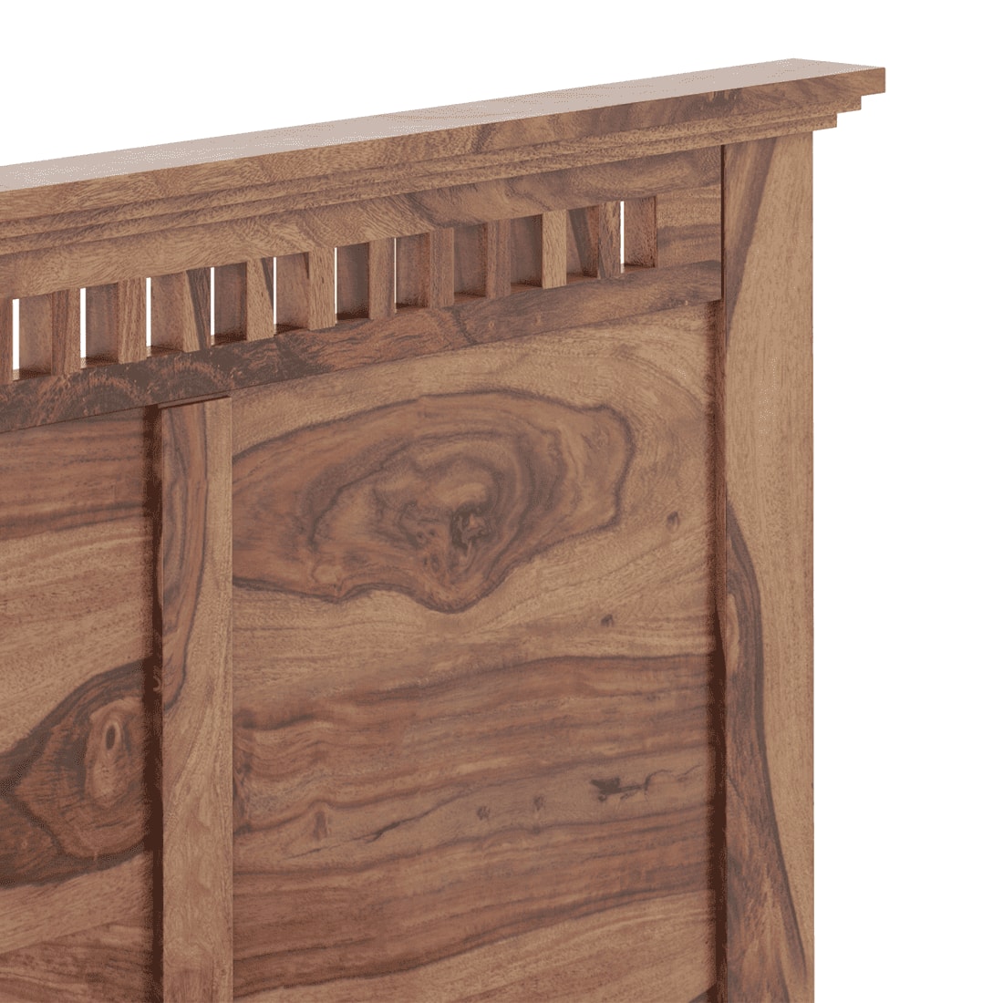 Fidora Solid Wood Single Storage Bed In Teak Finish