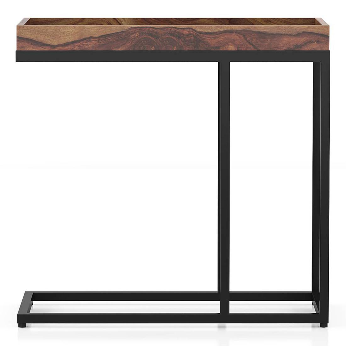 Harlequin Solid Wood Side Table in Teak Finish