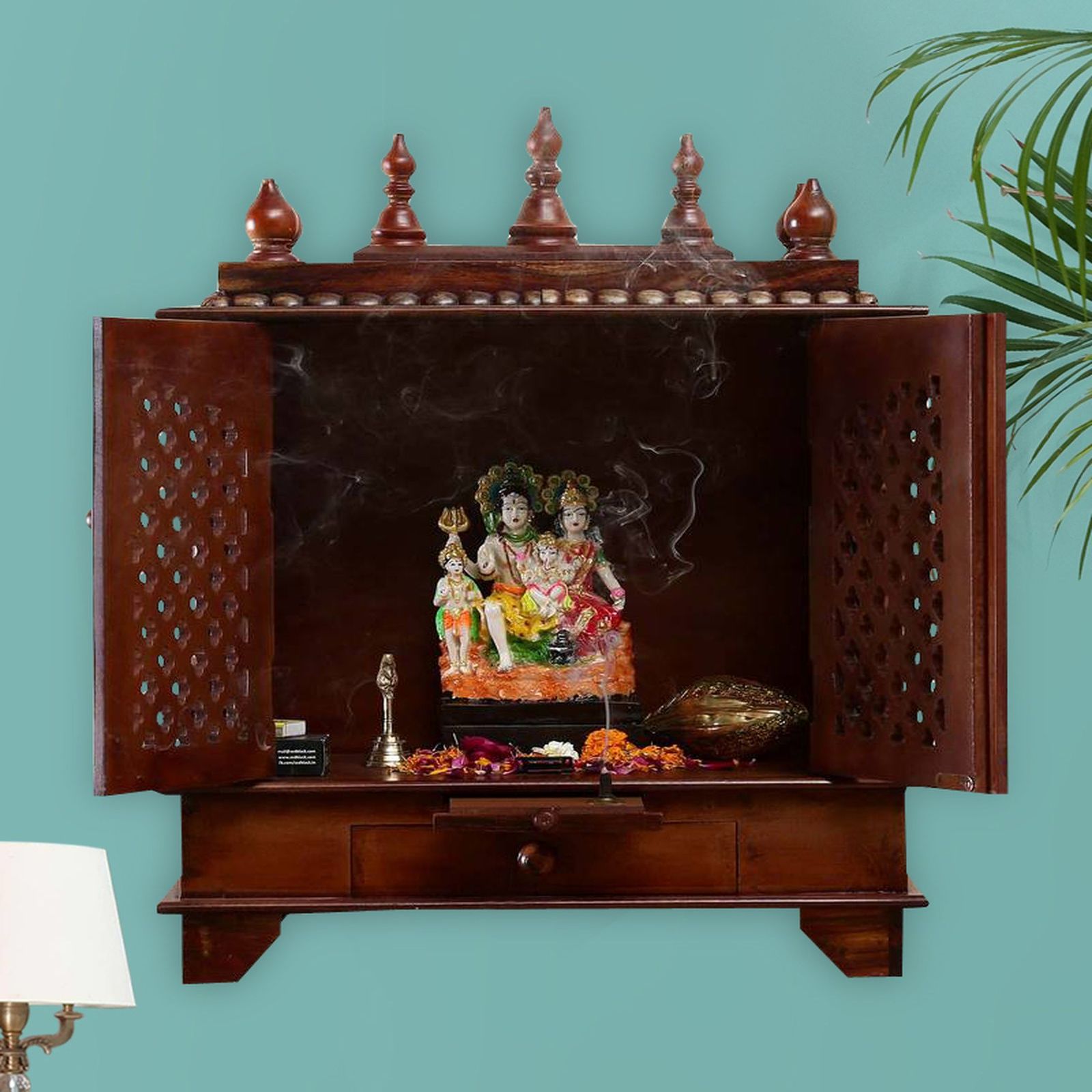 D'Dass Sheesham and Mdf Wooden Home Temple For Pooja Mandir For Home