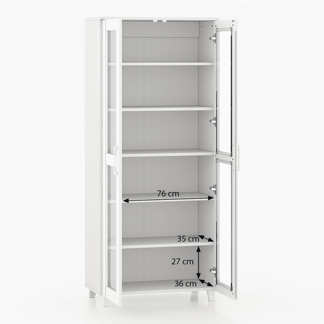 Paige Tall Storage Cabinet in Frosty White
