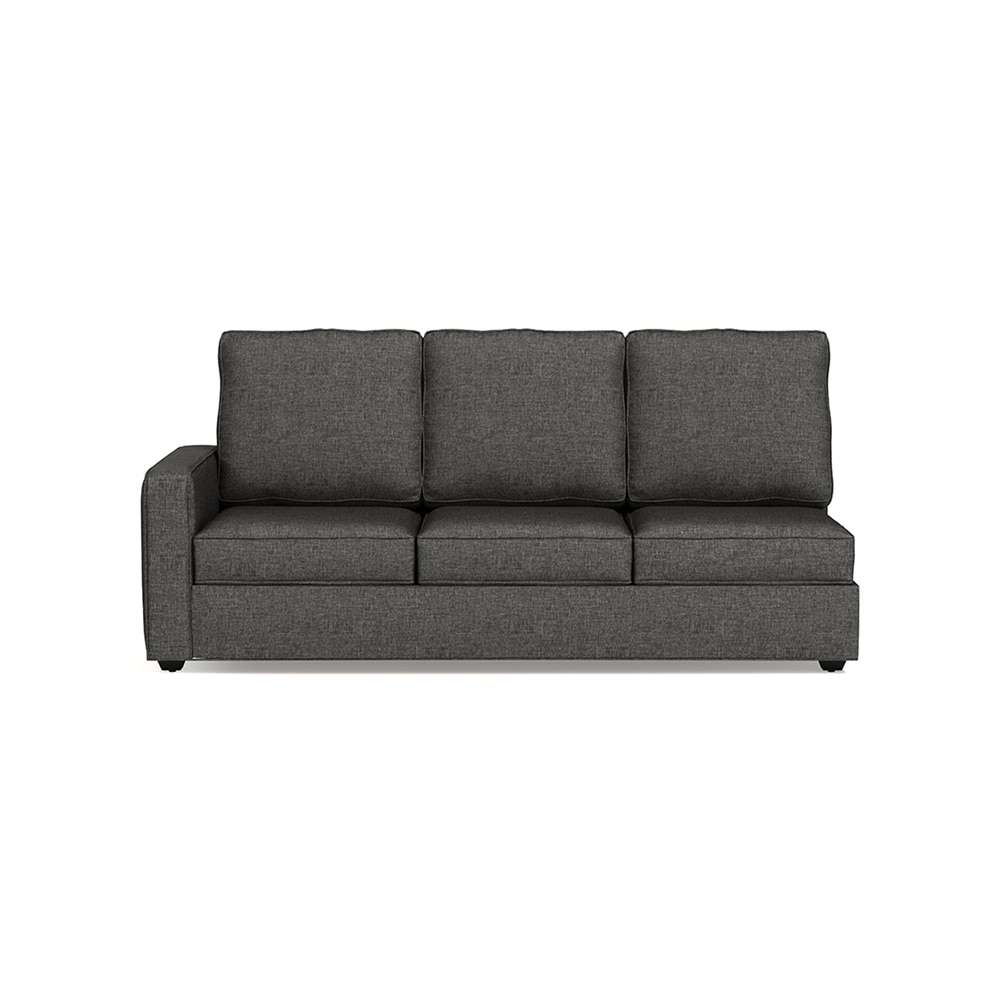 Apollo Compact Sofa (Colour : Steel, Cushion : Soft, Back Type : High Back, Seating Capacity : Right Aligned 3 Seater + Right Aligned Chaise + Ottoman)