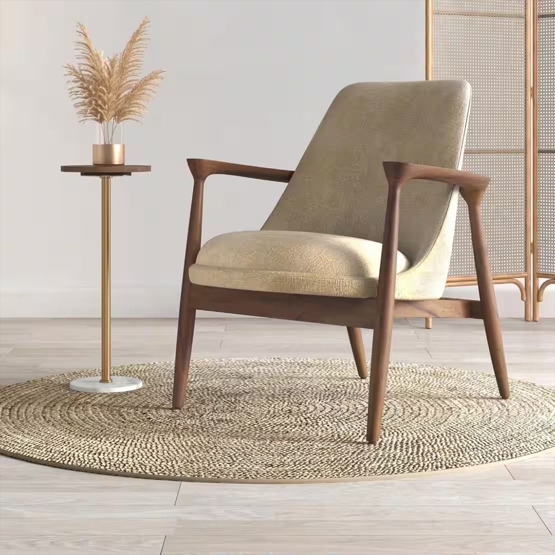 Dakota Lounge Chair In Stria Beige