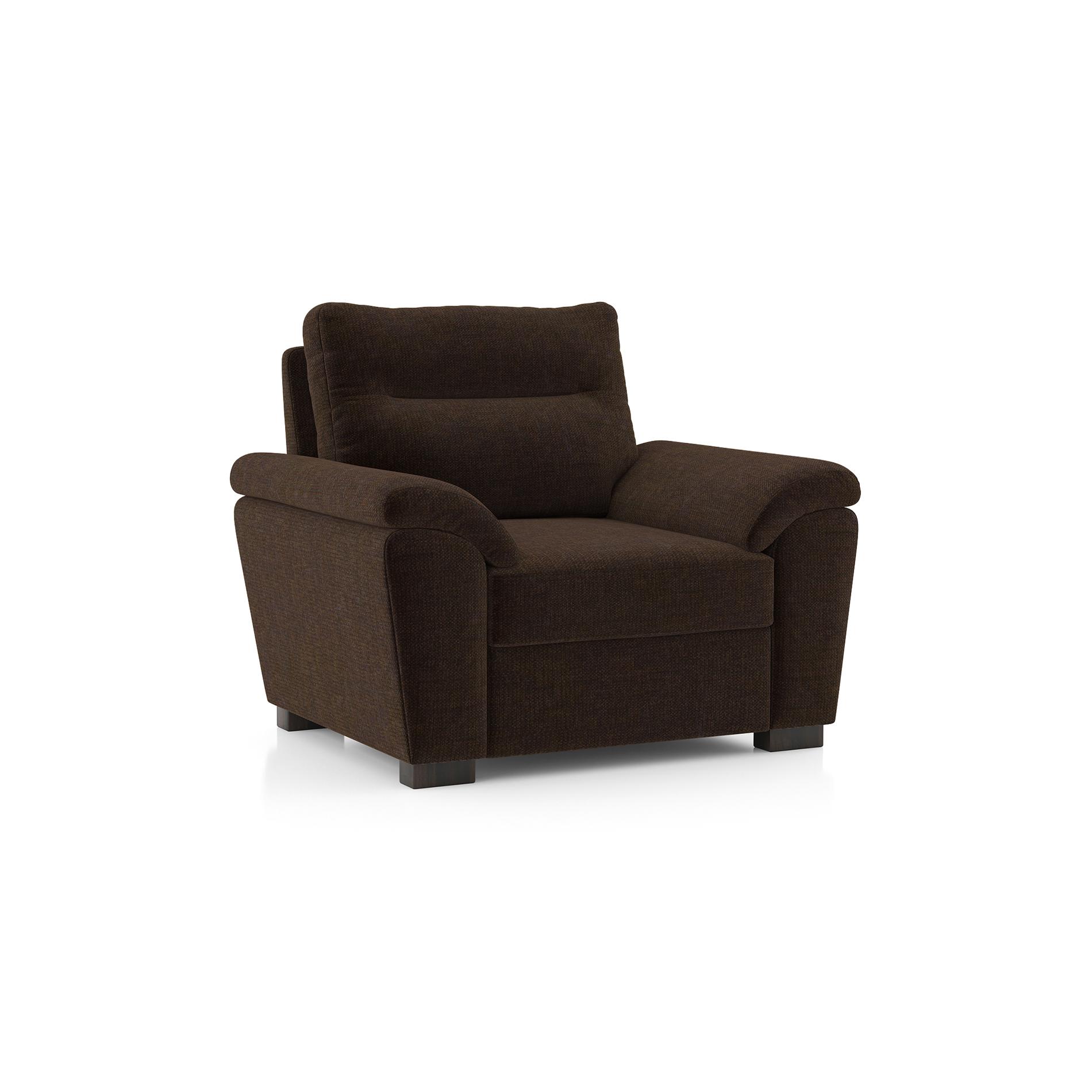 Adelaide Premium 1 Seater Fabric Sofa in Dark Earth Colour
