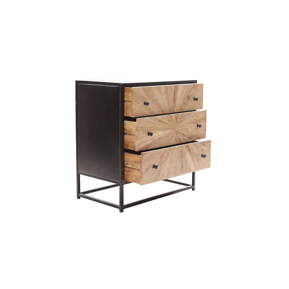 Naman Solid Wood Chest of 3 Drawers in Brown Finish