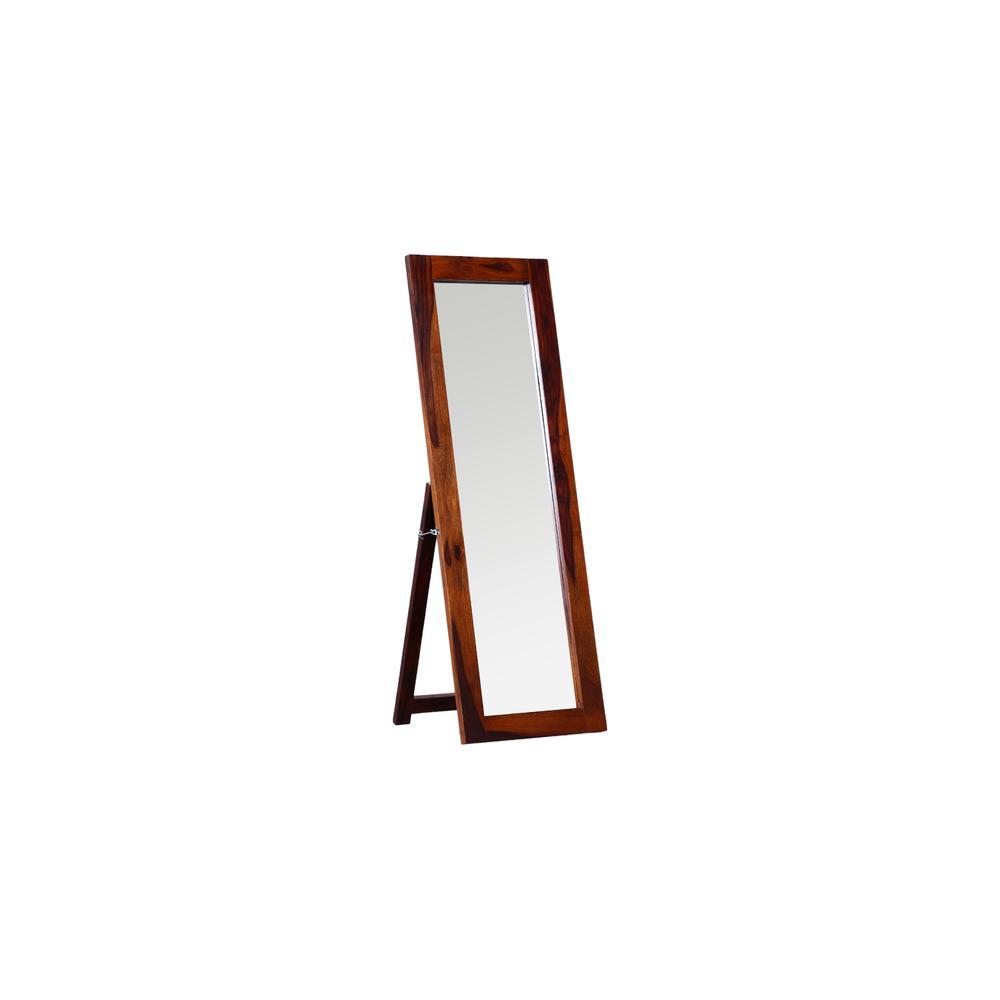 tolstoy solid wood standing mirror in honey oak colour