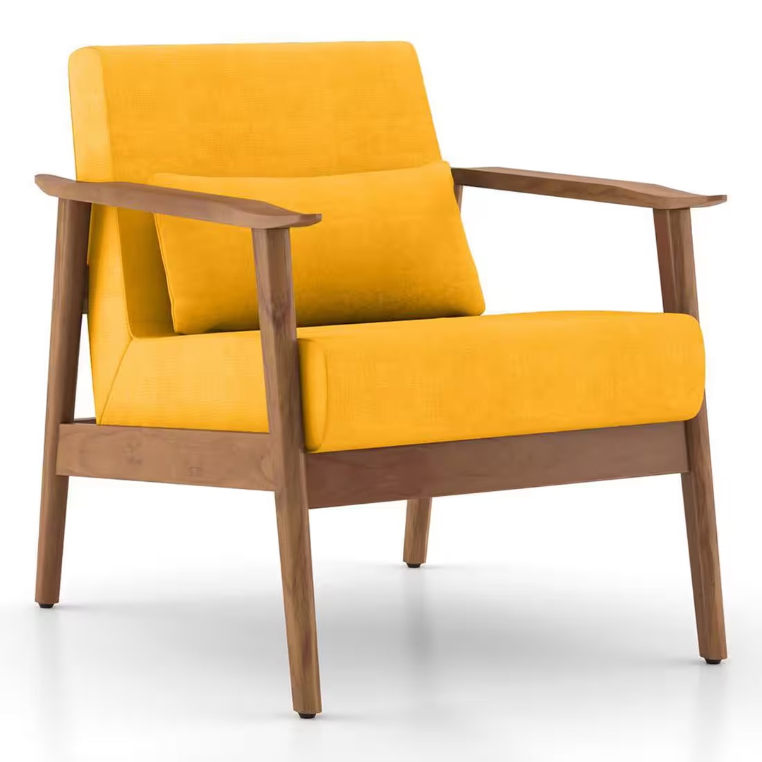 Brooks Lounge Chair in Mustard Yellow Colour