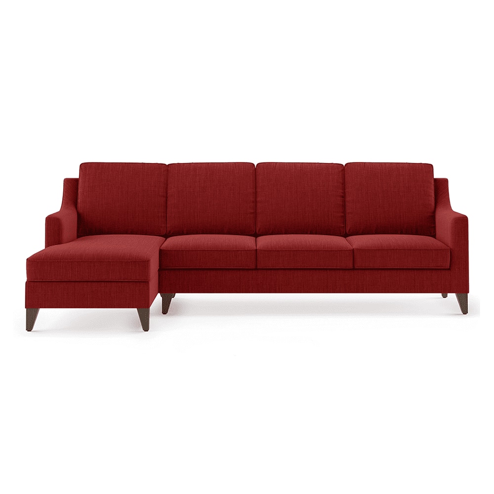 Abbey Sectional Sofa (Colour : Salsa Red, Cushion : Soft, Seater : Left Aligned 3 Seater + Left Aligned Chaise)