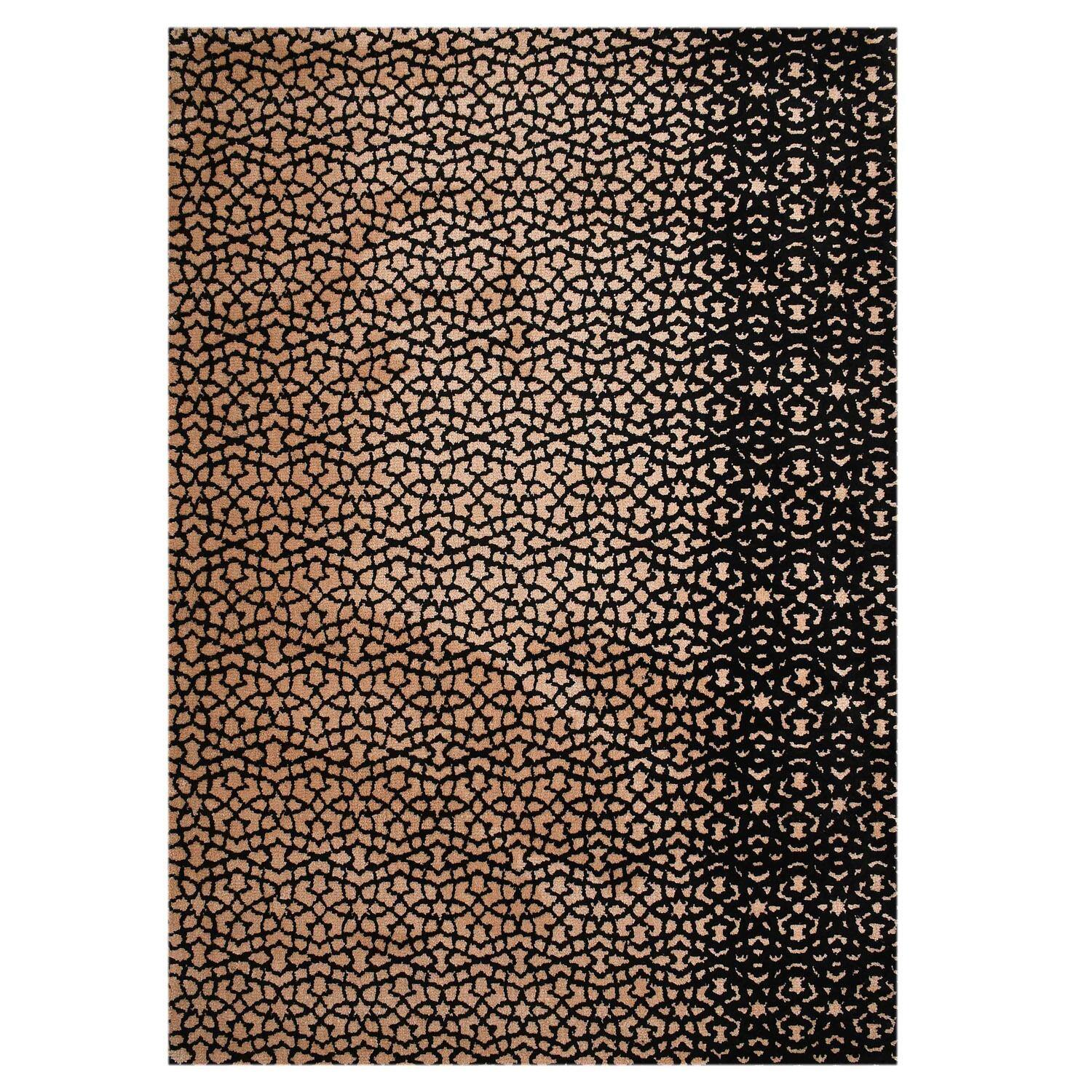 Multicolor Abstract Machine Made Polyester 5 X 7 Feet Carpet