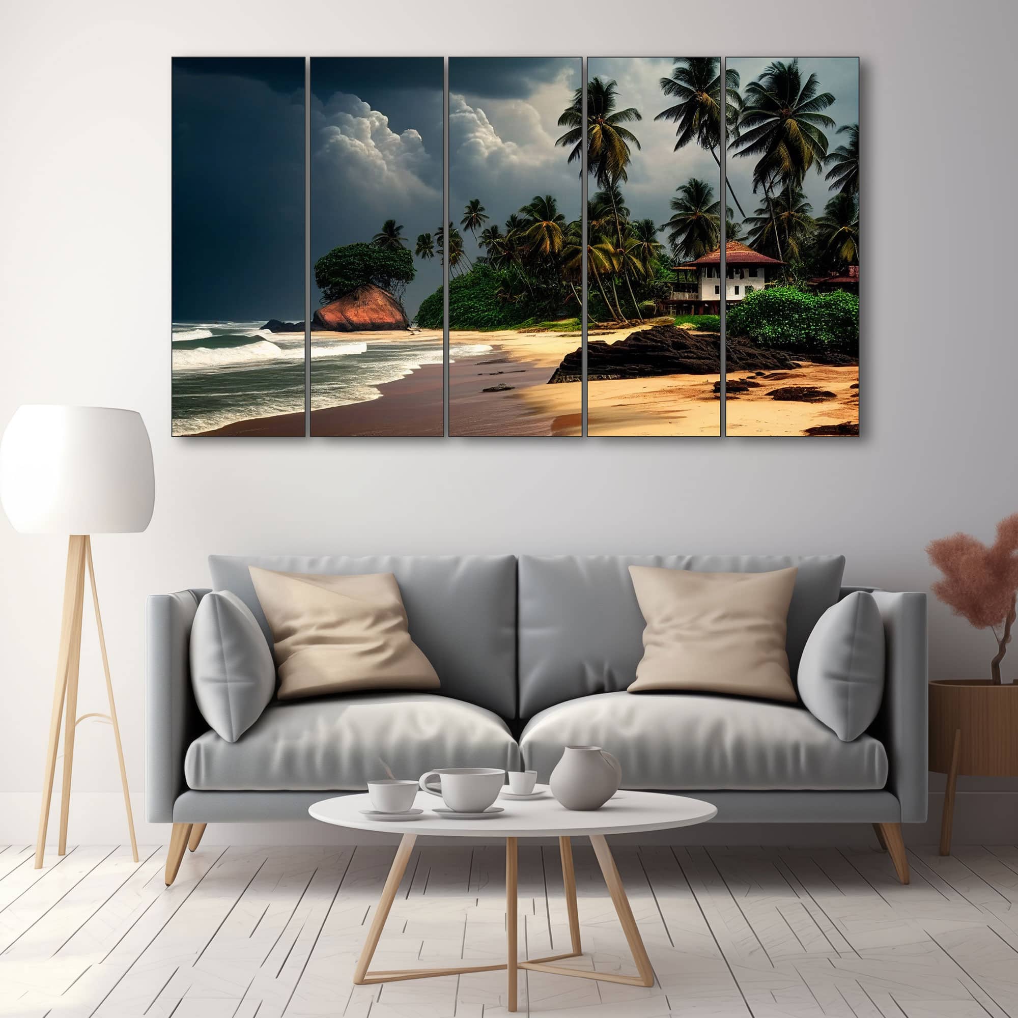 The Castle Decor Sea Art Wall Painting Wooden Framed 27x48 Inch (Style 2) - The Castle Decor
