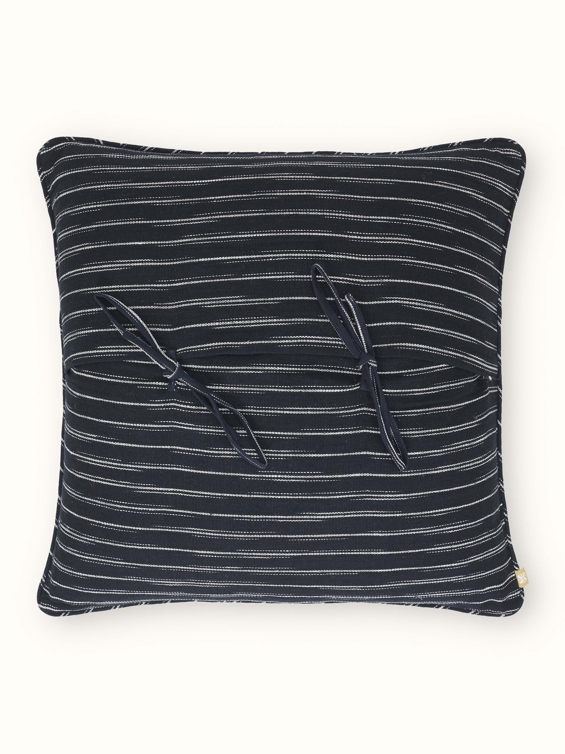 Ujjwal Black Patch Cotton Handloom Cushion Cover