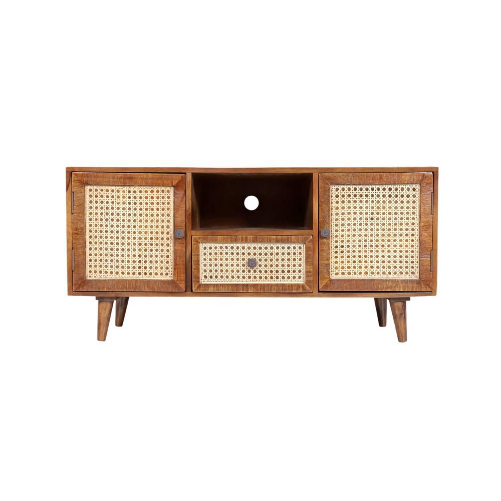 jeny solid wood  TV unit in  provincial teak finish