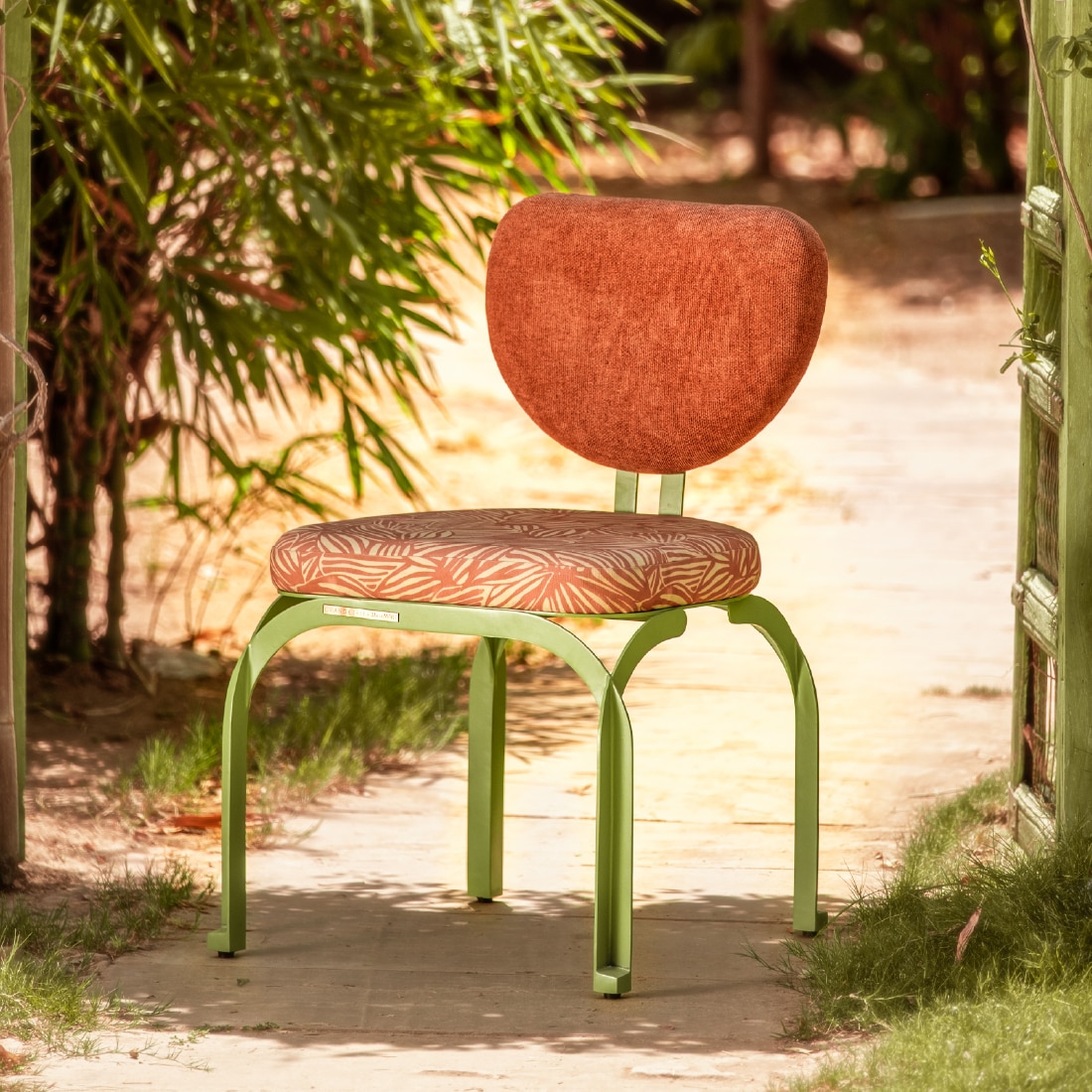 Dastoori Stainless Steel Outdoor Dining Chair in Beige Colour - Orange Tree