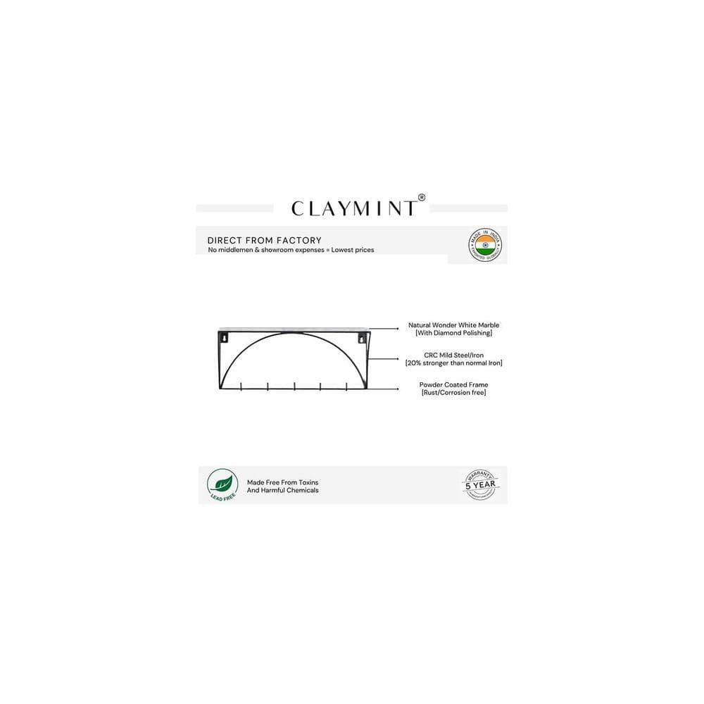 Claymint metal wall shelf