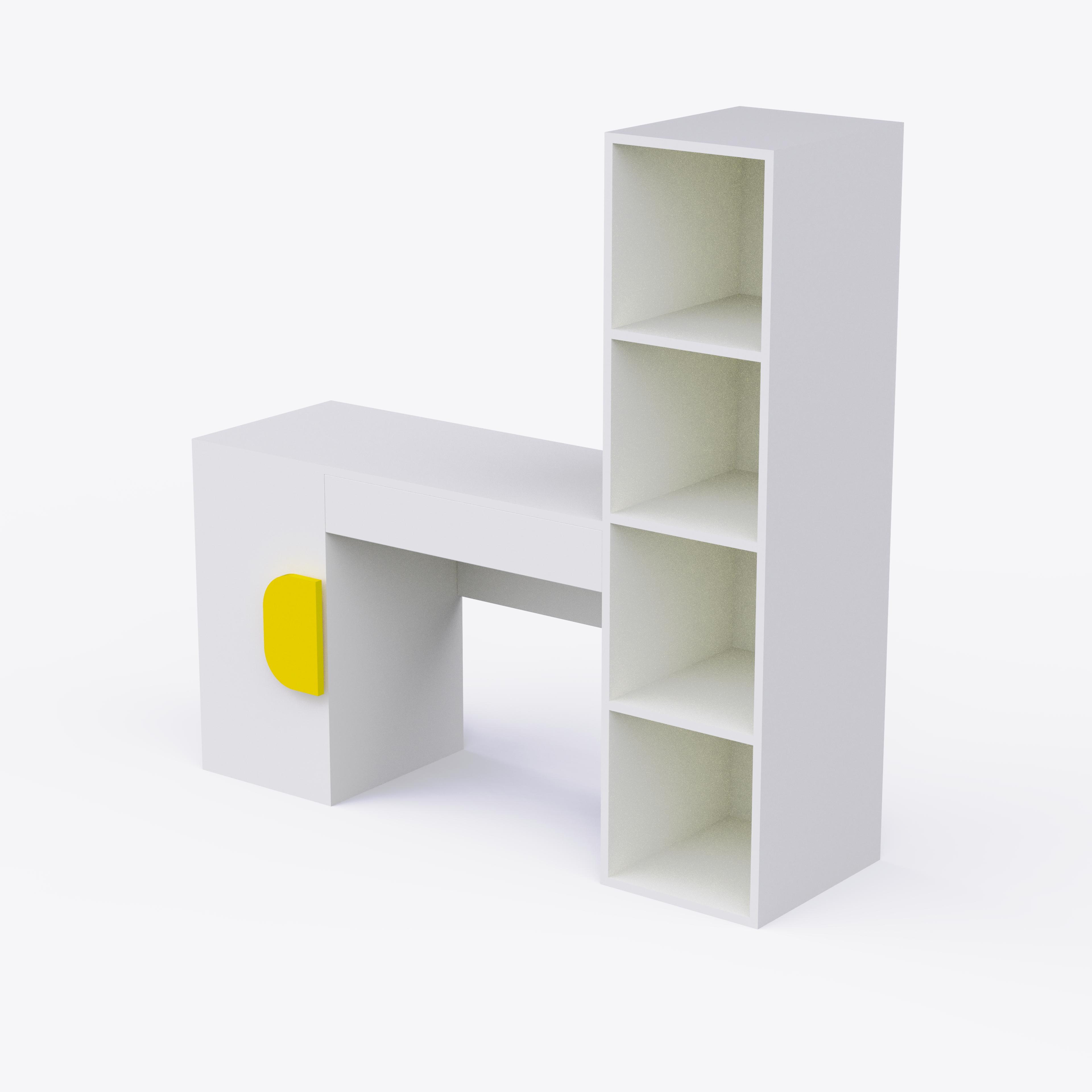 Joy Ride Study Table In White Colour