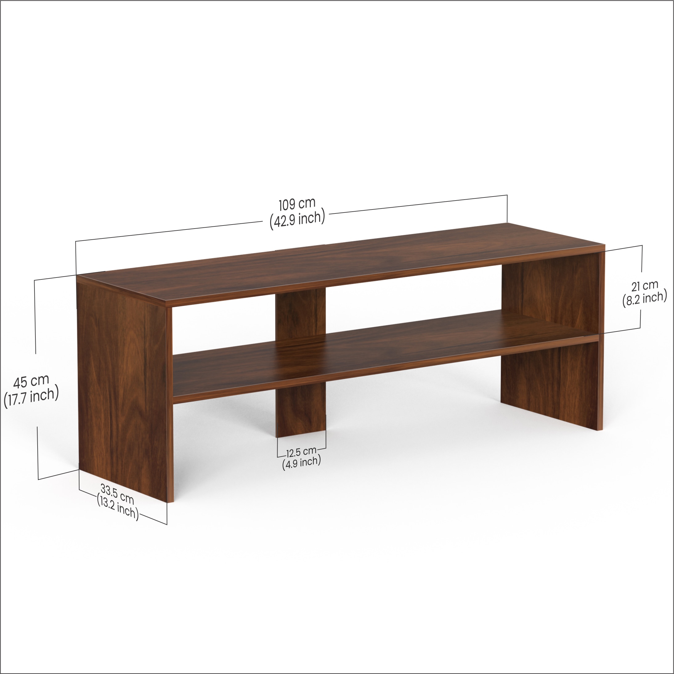 BLUEWUD Oliver Engineering Wood Floor Standing tv Unit for Living Room Set Top Box Stand/TV Cabinet Panel for Living Room with Shelves.