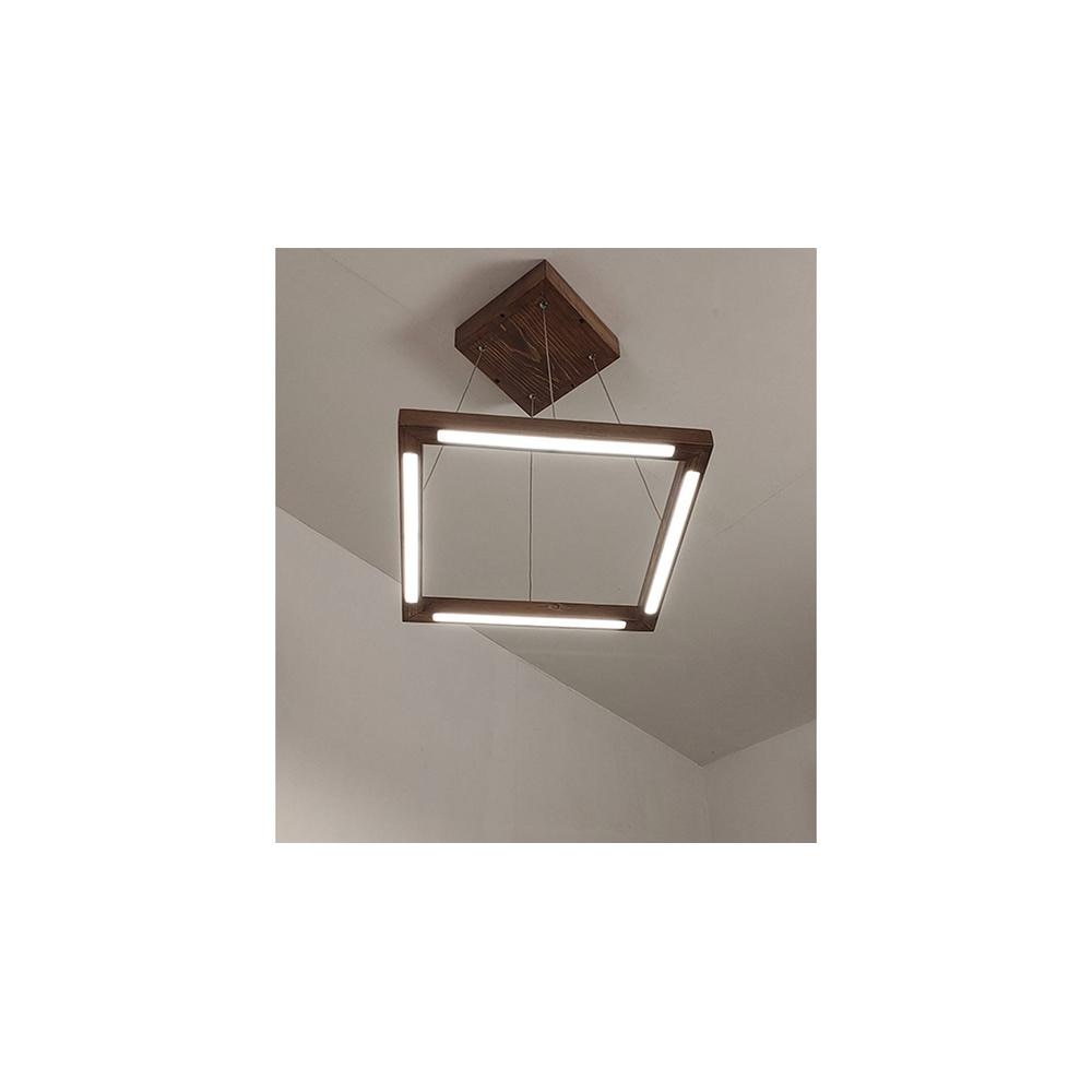 Atrium Brown Solid Wood Single Hanging Light