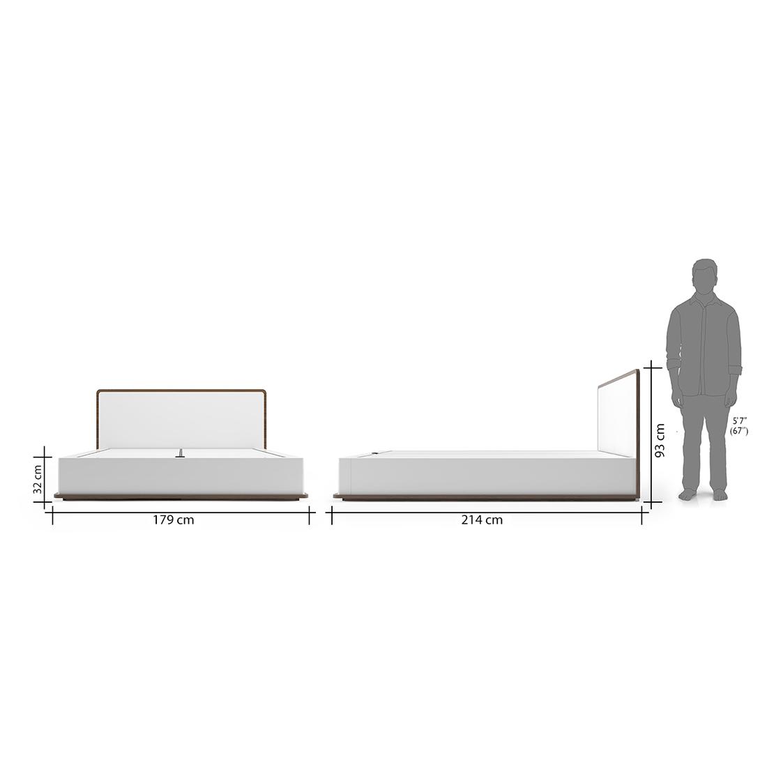 Baltoro Engineered Wood Queen Size Hydraulic Storage Bed In White Finish
