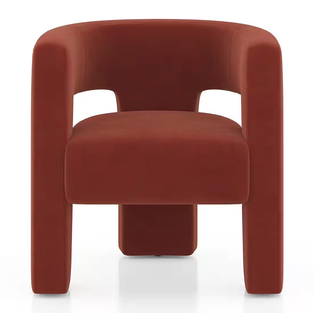 Juniper Lounge Chair in Deep Crimson Velvet