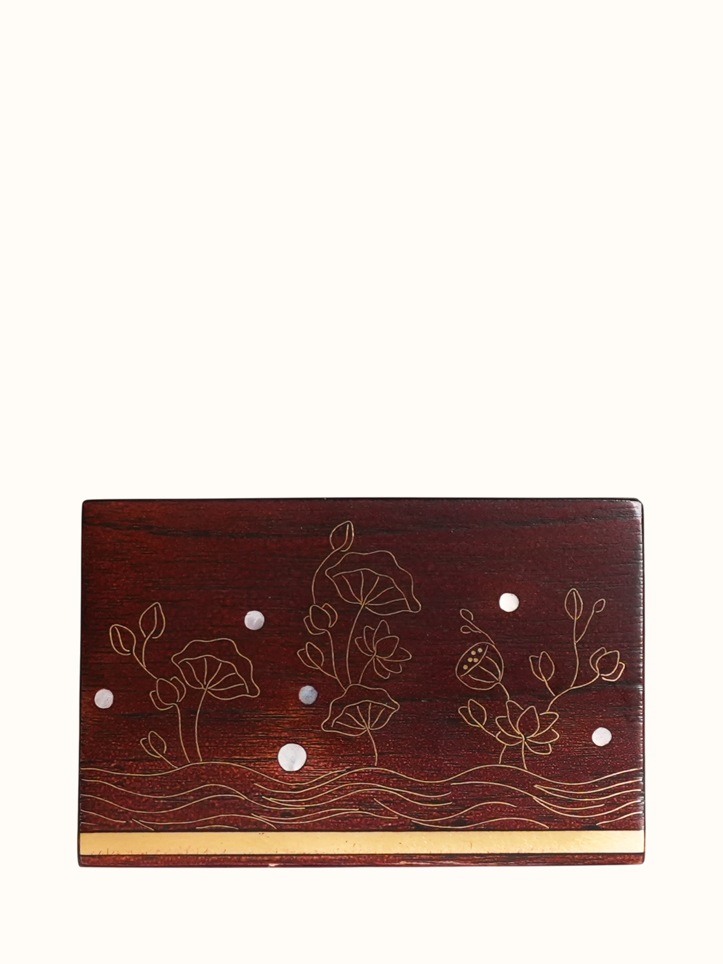 Kamal Tarkashi Teak Wood Rectangle Tissue Box