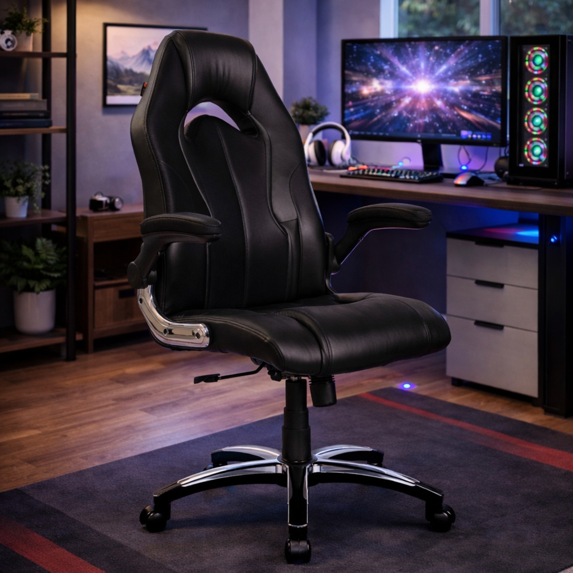 Adiko High Back Designer Gaming Chair In Black - Adiko Systems