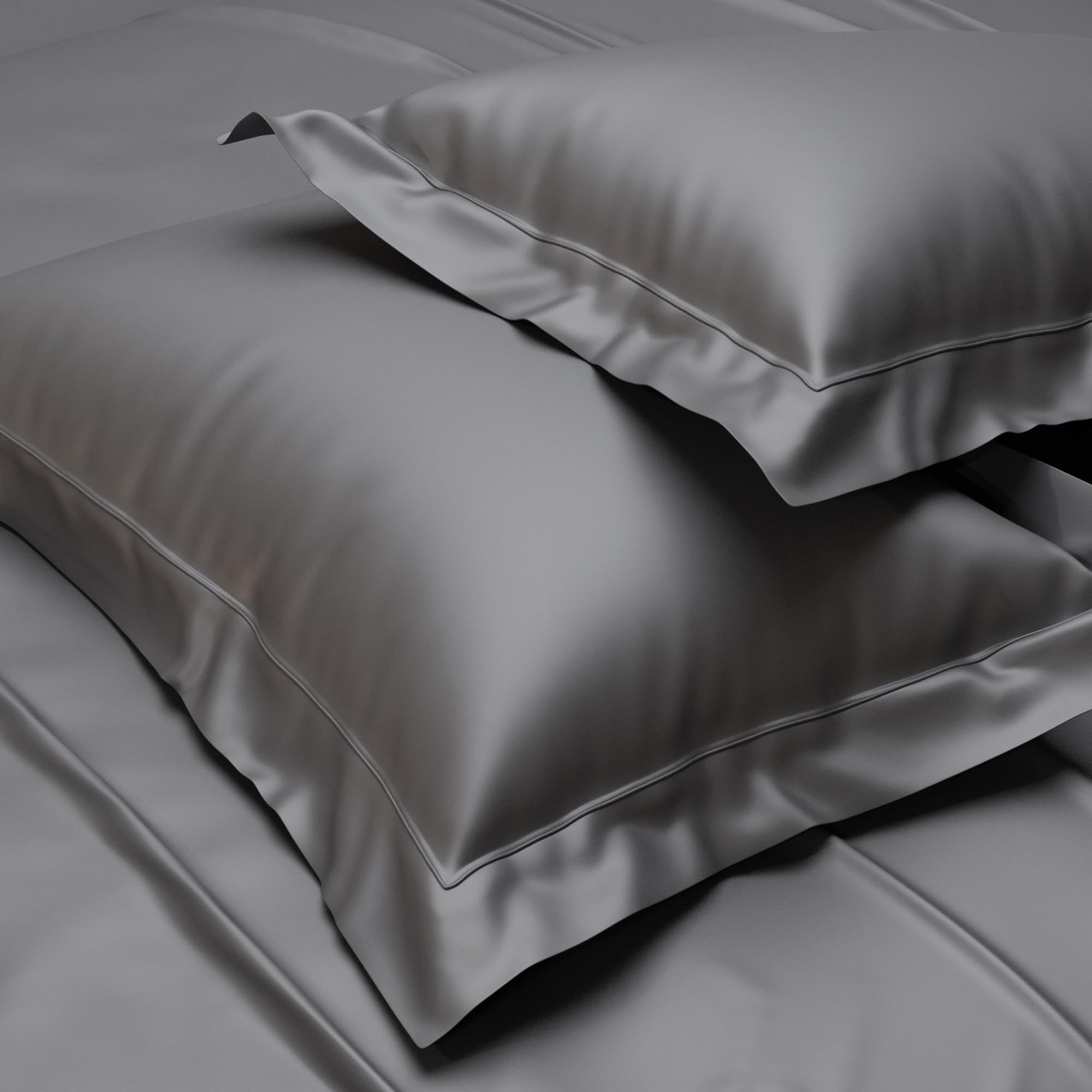 Stoa Paris Satin Pillow Covers,  Premium Plain Pillow Cover Set of 2, 68L x 45W cms - Twilight Embrace - Stoa Paris