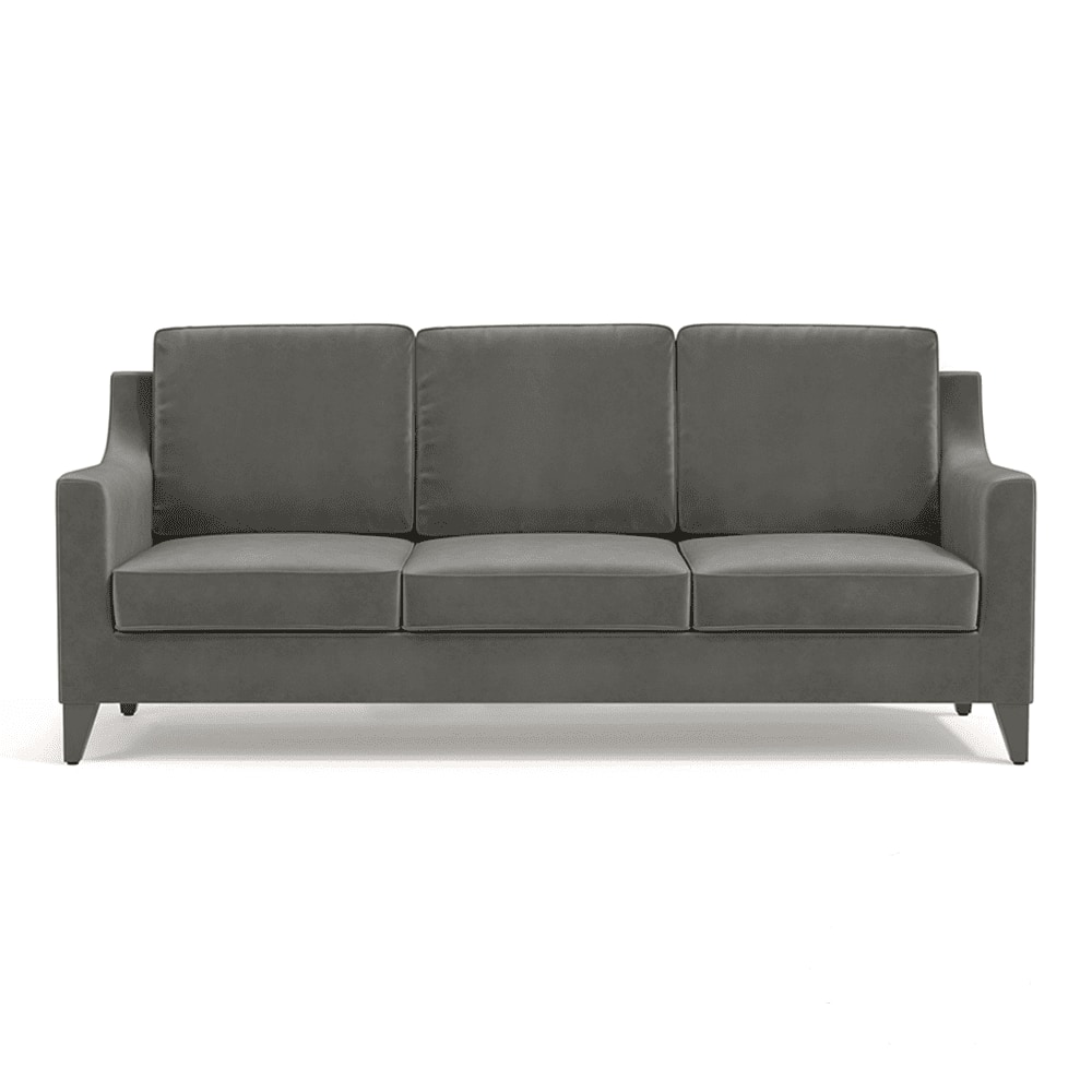 Abbey 3 Seater Fabric Sofa in Ash Grey Velvet Colour