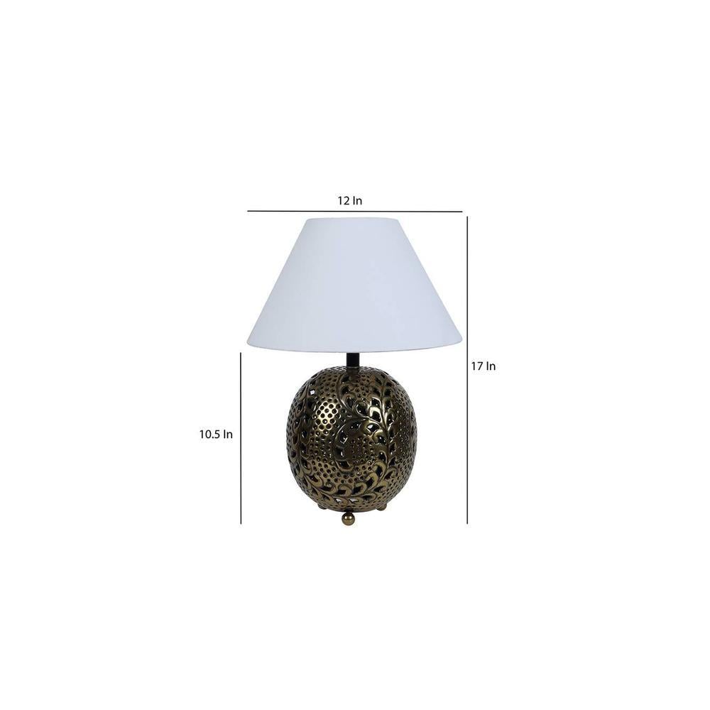 Mystica White Cotton Shade Table Lamp