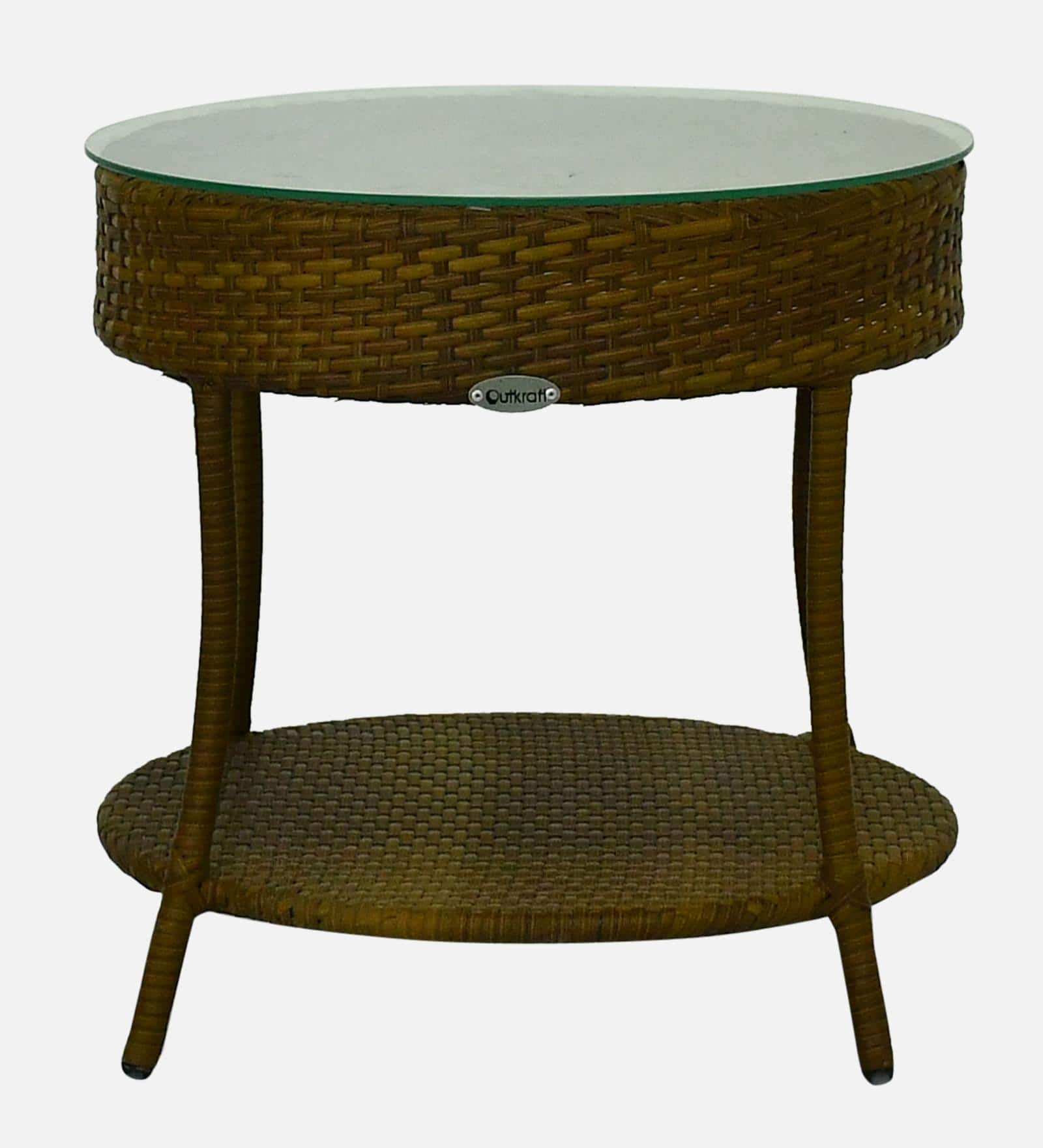 Lismore  Wicker Table And Chair Set In Beige Brown Dual Tone Finish