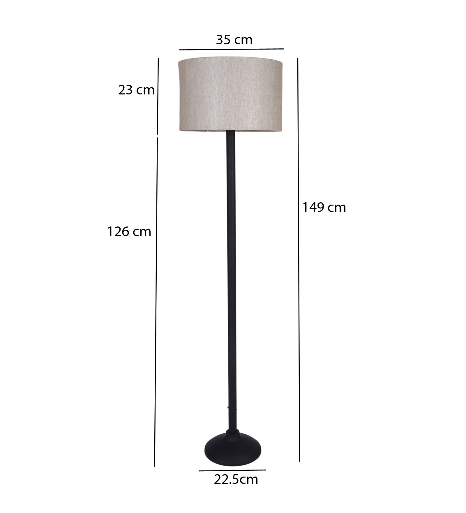FZ 14'' Shade Floor Lamp in Beige Shade