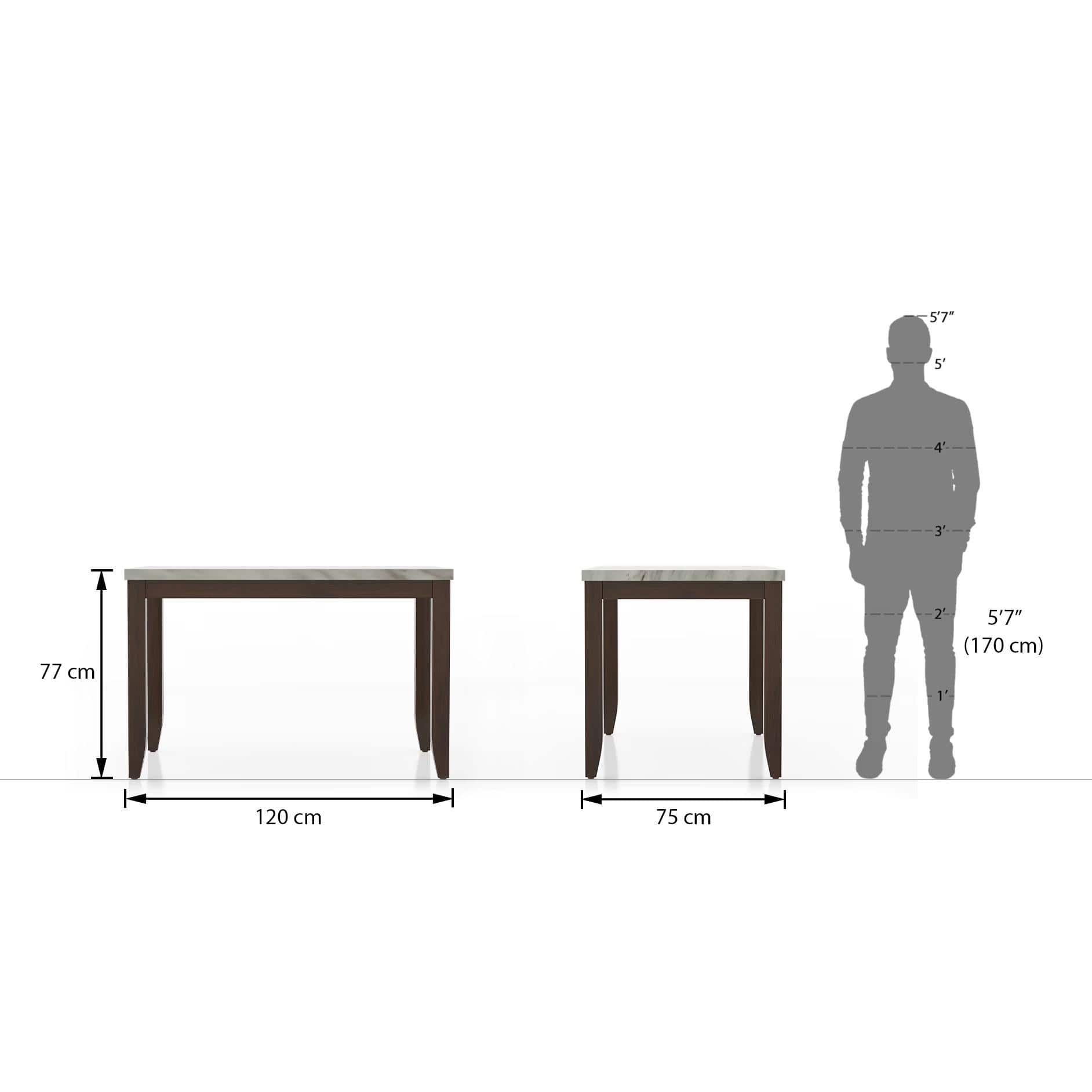 Matteo 4 Seater Dining Table Finish - Dark Walnut with set of 4 Diner Dining Chairs