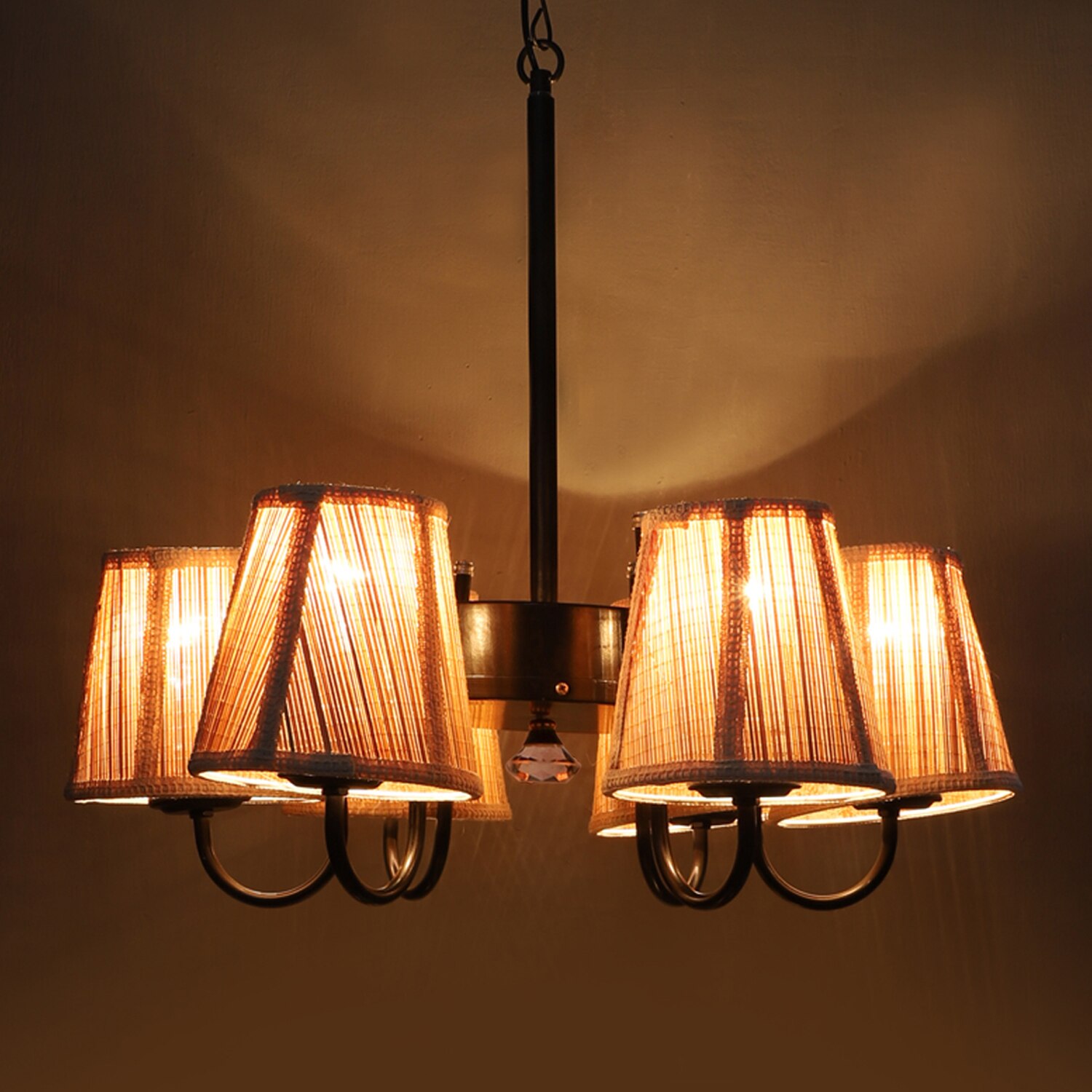 Devansh Dual Gold Metal  Wallmounted Lamp With Cotton Gold Metal  Shade