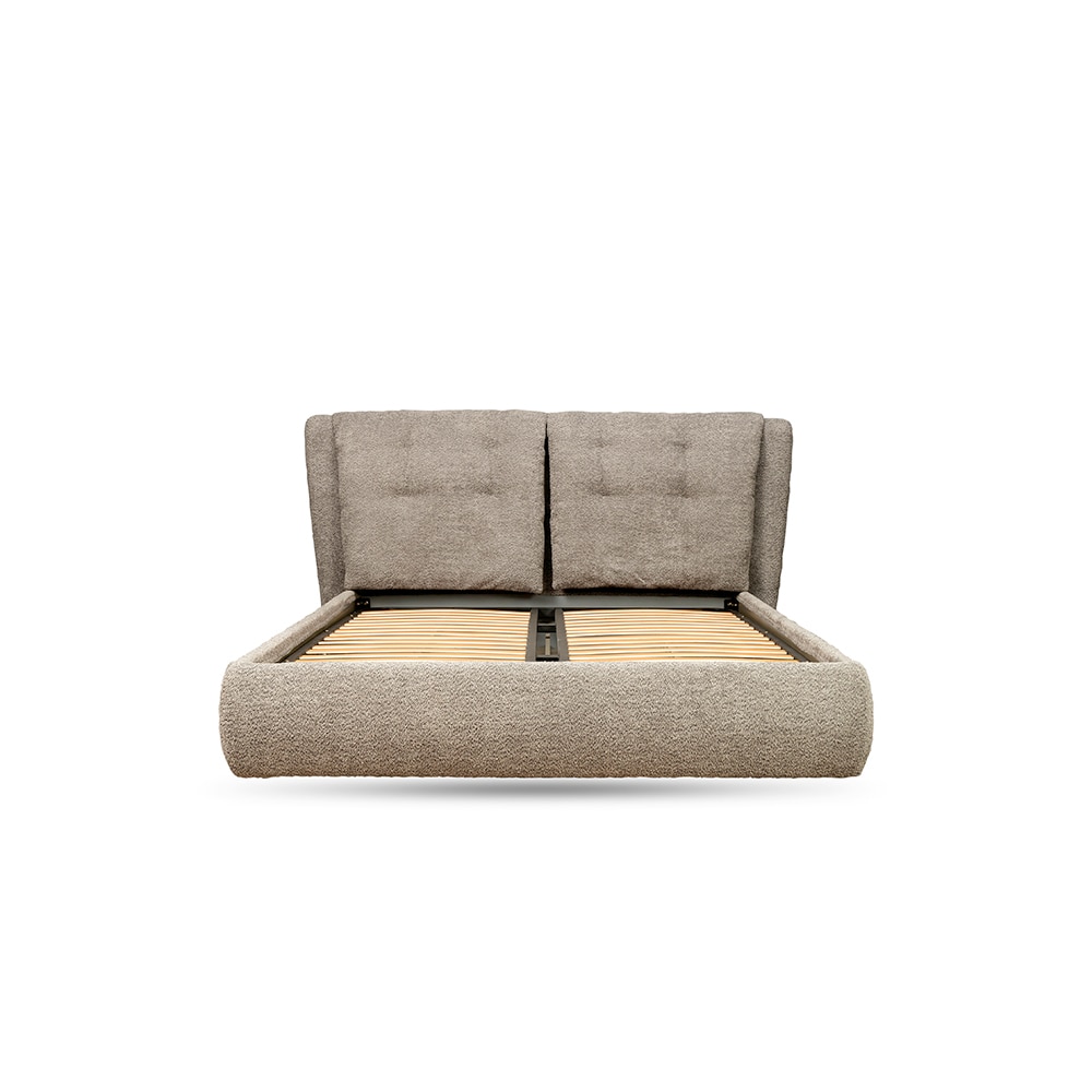 Heritage Engineered Wood King  Size Bed Without Storage (Grey Colour) - Living Shape