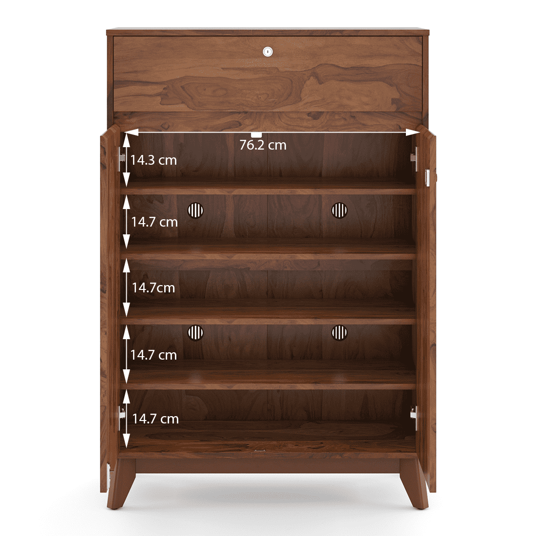 Webster 15 Pair Shoe Rack With Drawer in Sheesham Finish