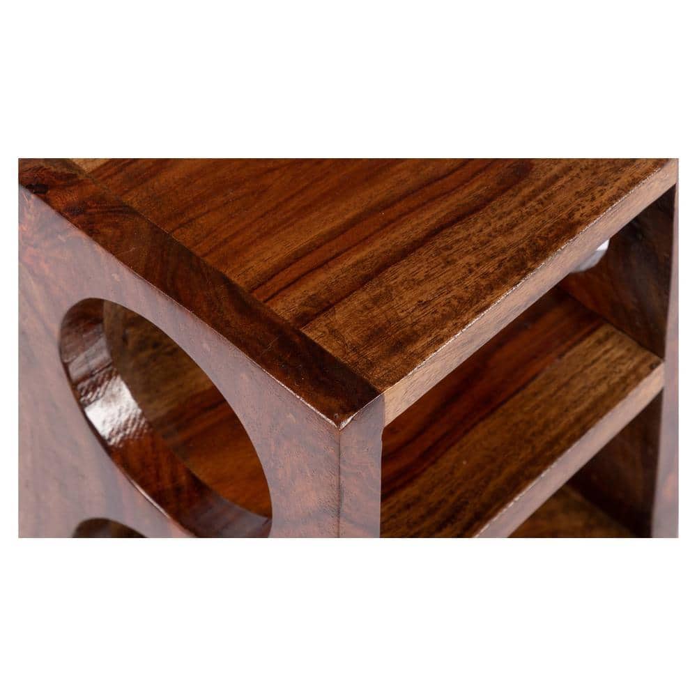 Wembley Sheesham Wood Wine Rack for 5 Bottles in Teak Finish