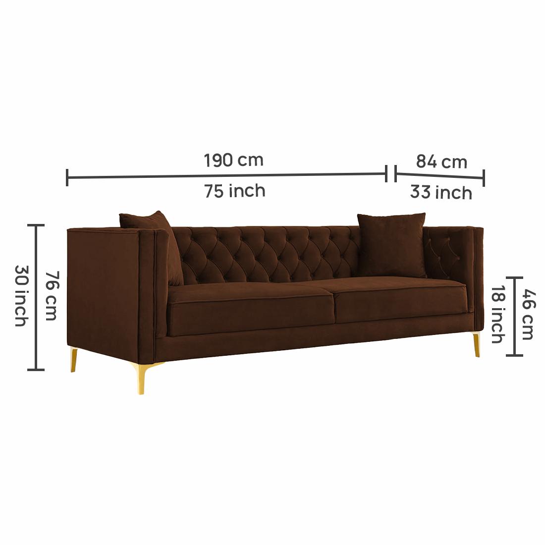Haruko Fabric Sofa - Brown