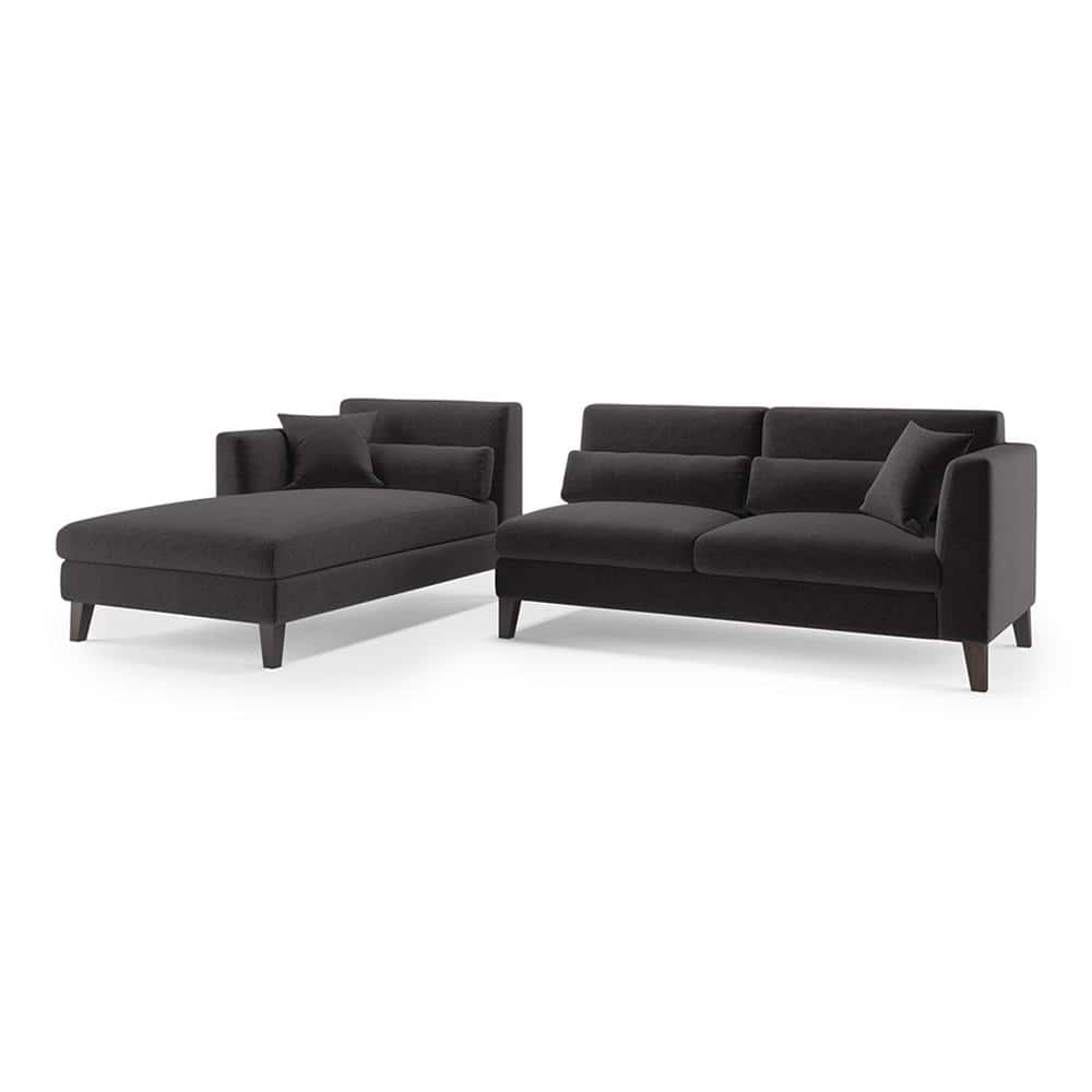 Lewis Sectional Sofa (Colour : Pebble Grey, Cushion : Hard, Seater : Left Aligned 3 Seater + Left Aligned Chaise)