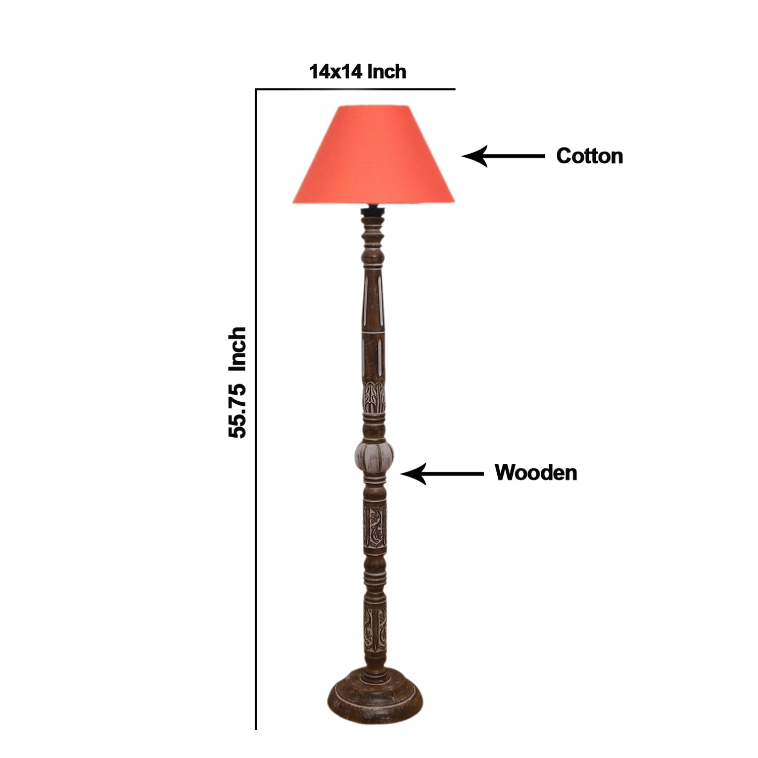 Devansh Wooden Floor Lamp