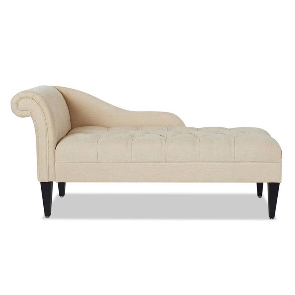 andres Fabric Chaise Launger in Beige Colour