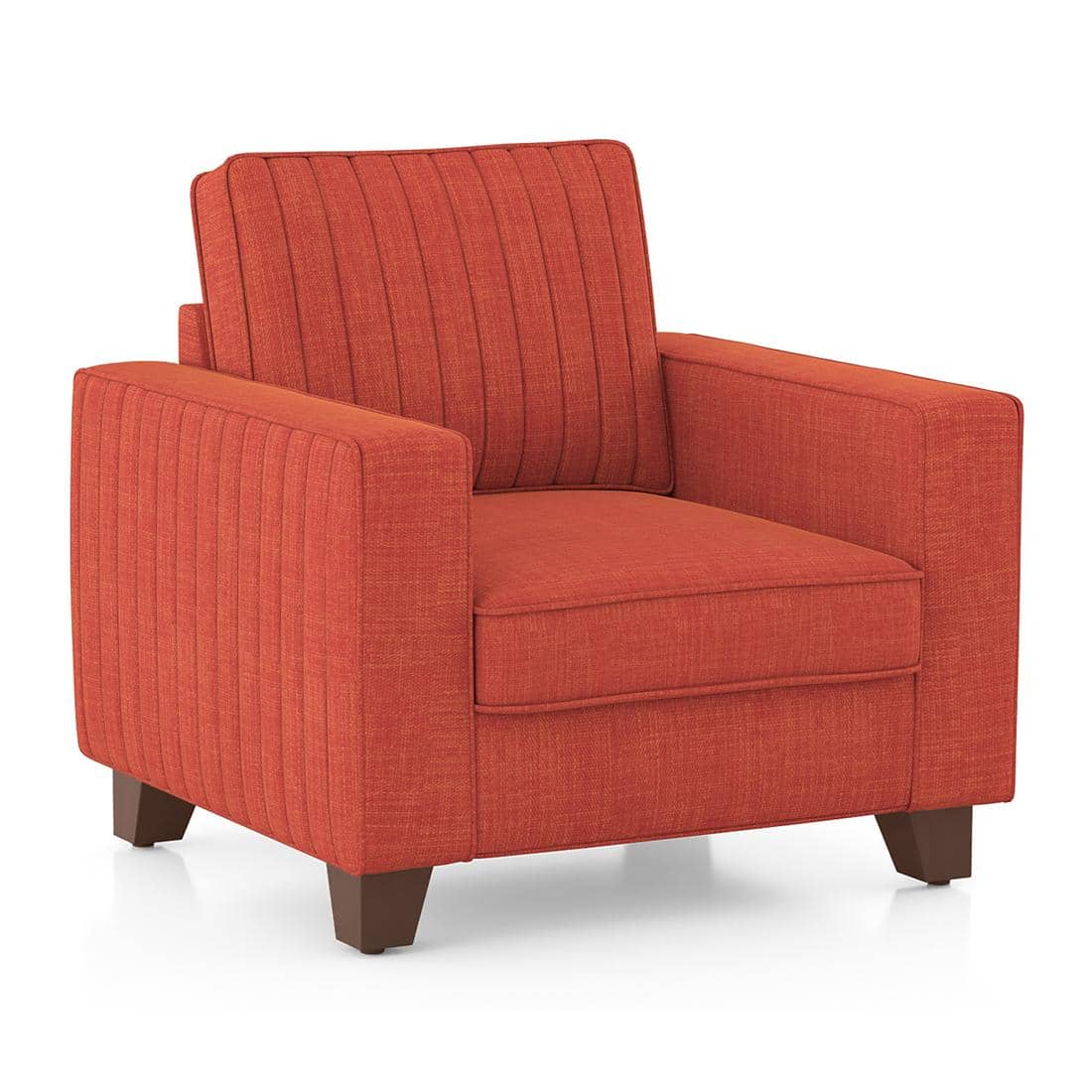 Apollo Neo 1 Seater Fabric Sofa in Lava Colour (Back Height : Regular, Cushion Type : Soft)
