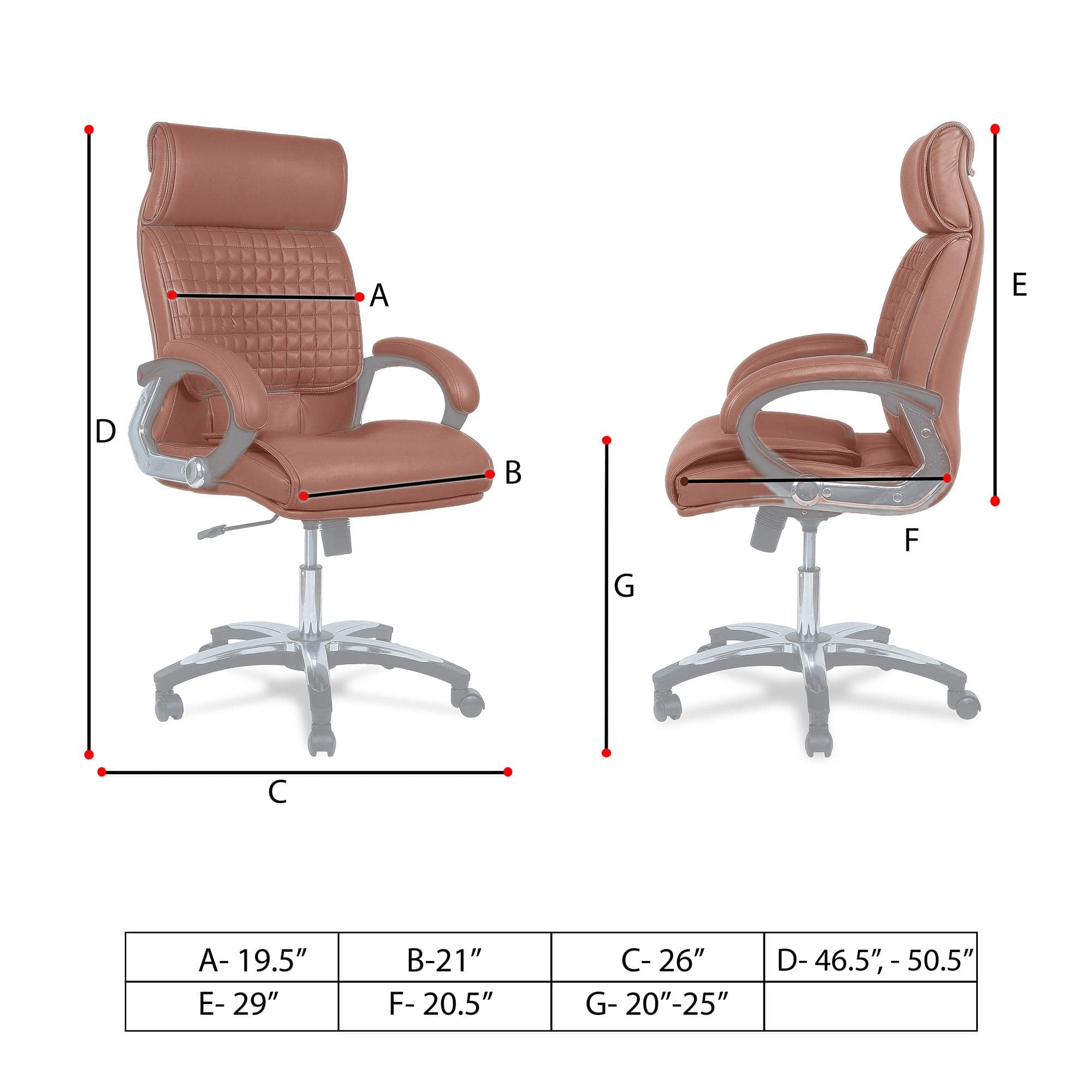 Mearisha High Back Executive Chair in Ten Brown Colour