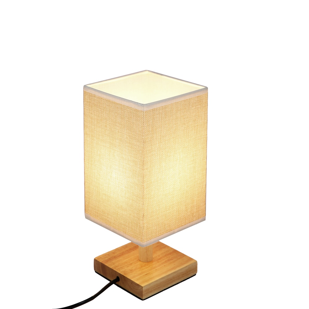 Elongated Square Designer Table Lamp Cream Base