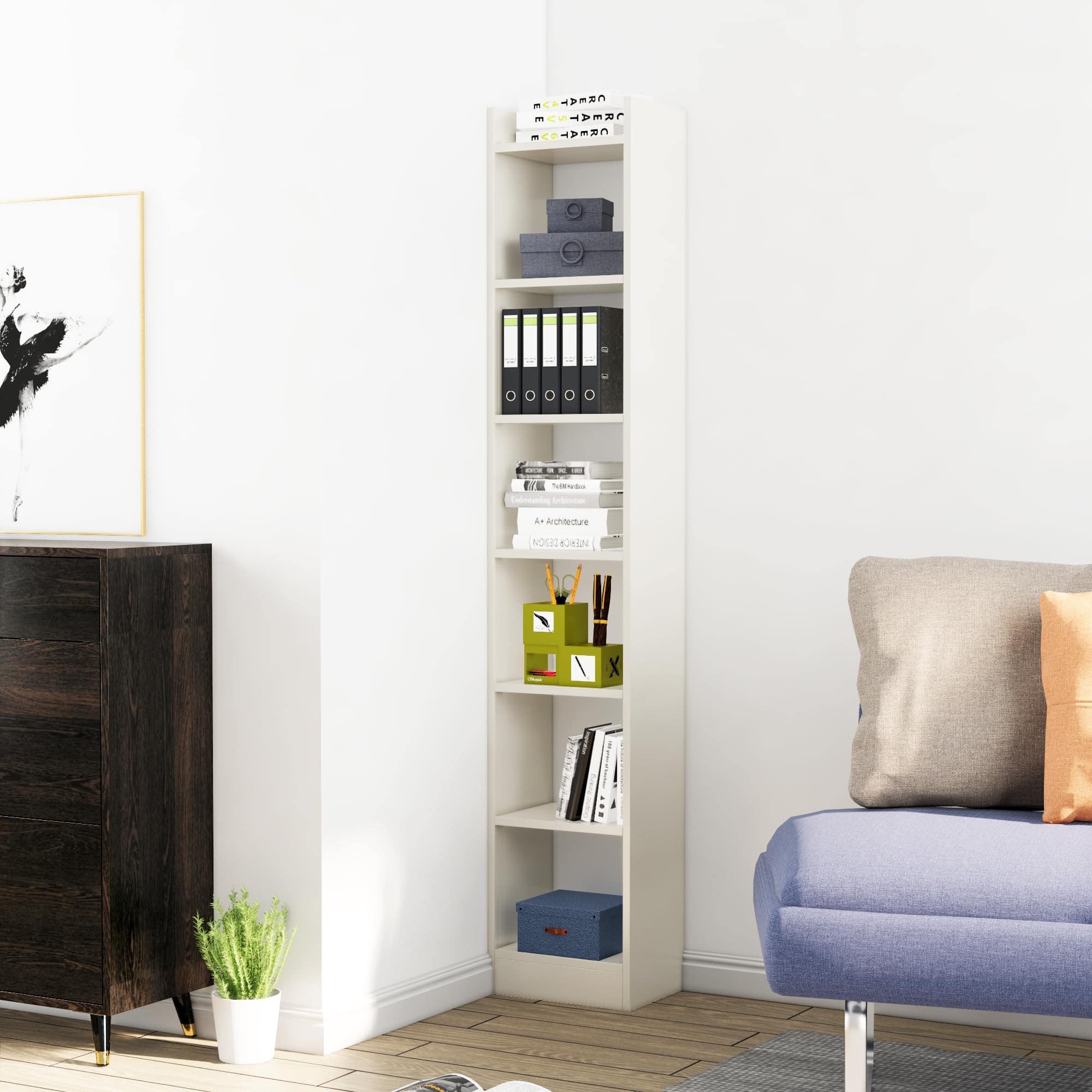 Hexa Engineered Wood Bookshelf Multipurpose Storage Rack in Frosty White Colour - HexaRed
