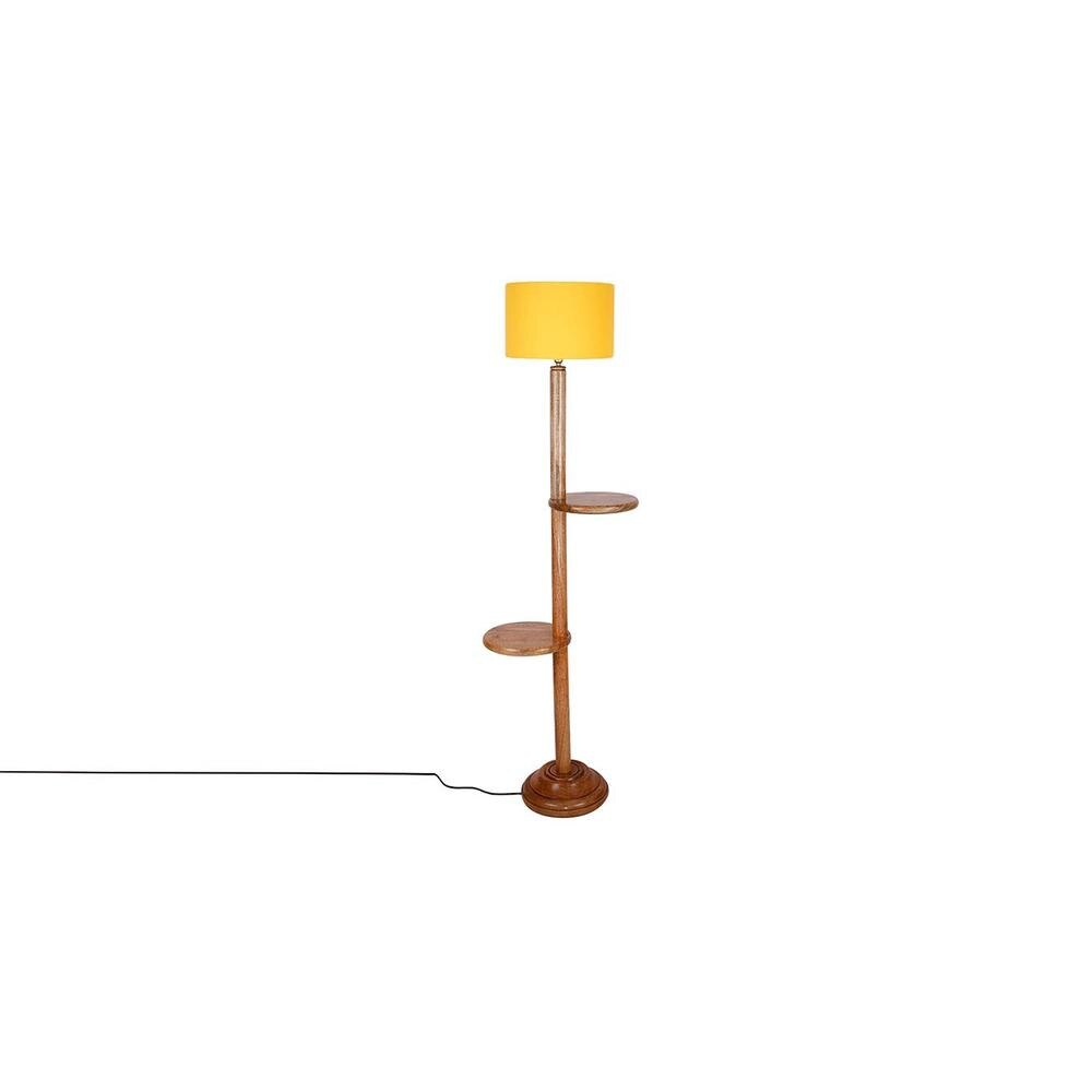 Hillary Yellow Cotton Shade Floor Lamp