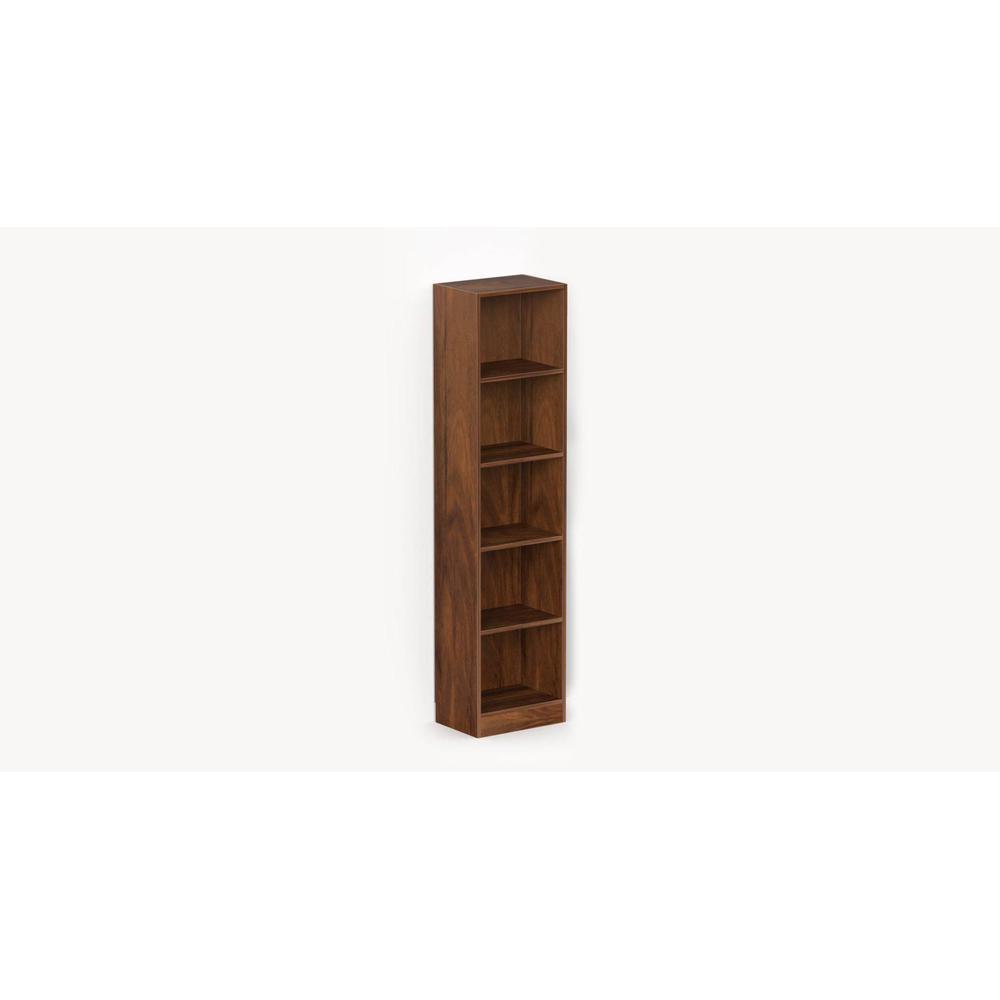 Alex Engineered Wood Bookshelf with 5 Shelves in Brown Maple