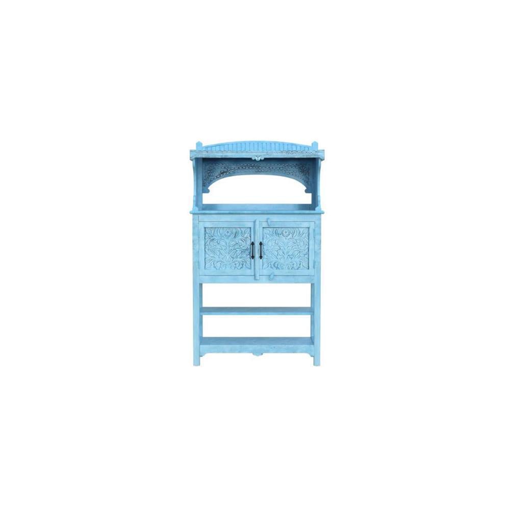 Deshad Solid Wood Bookshelf In Blue Finish