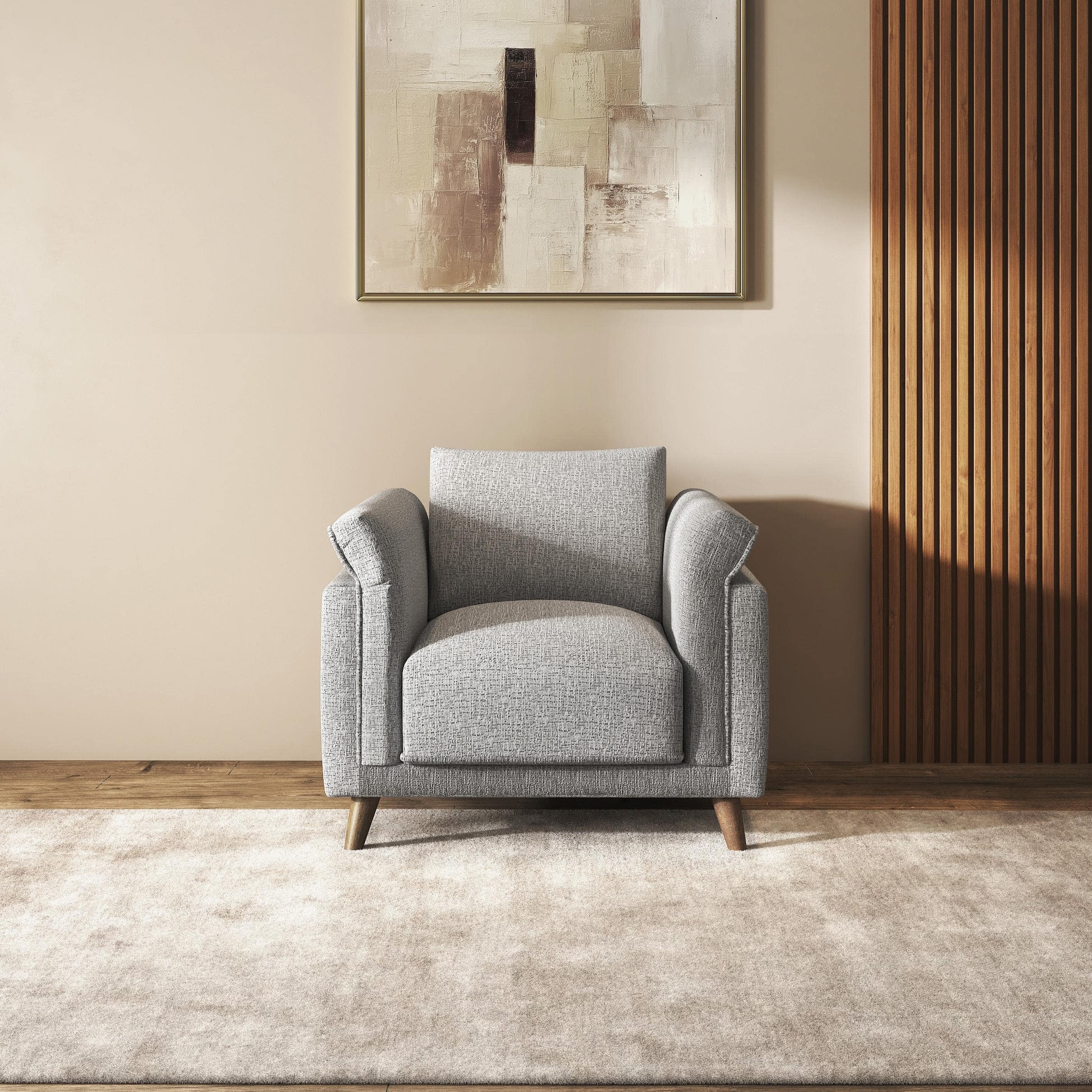 Diana 1 Seater Fabric Sofa In Grey Colour